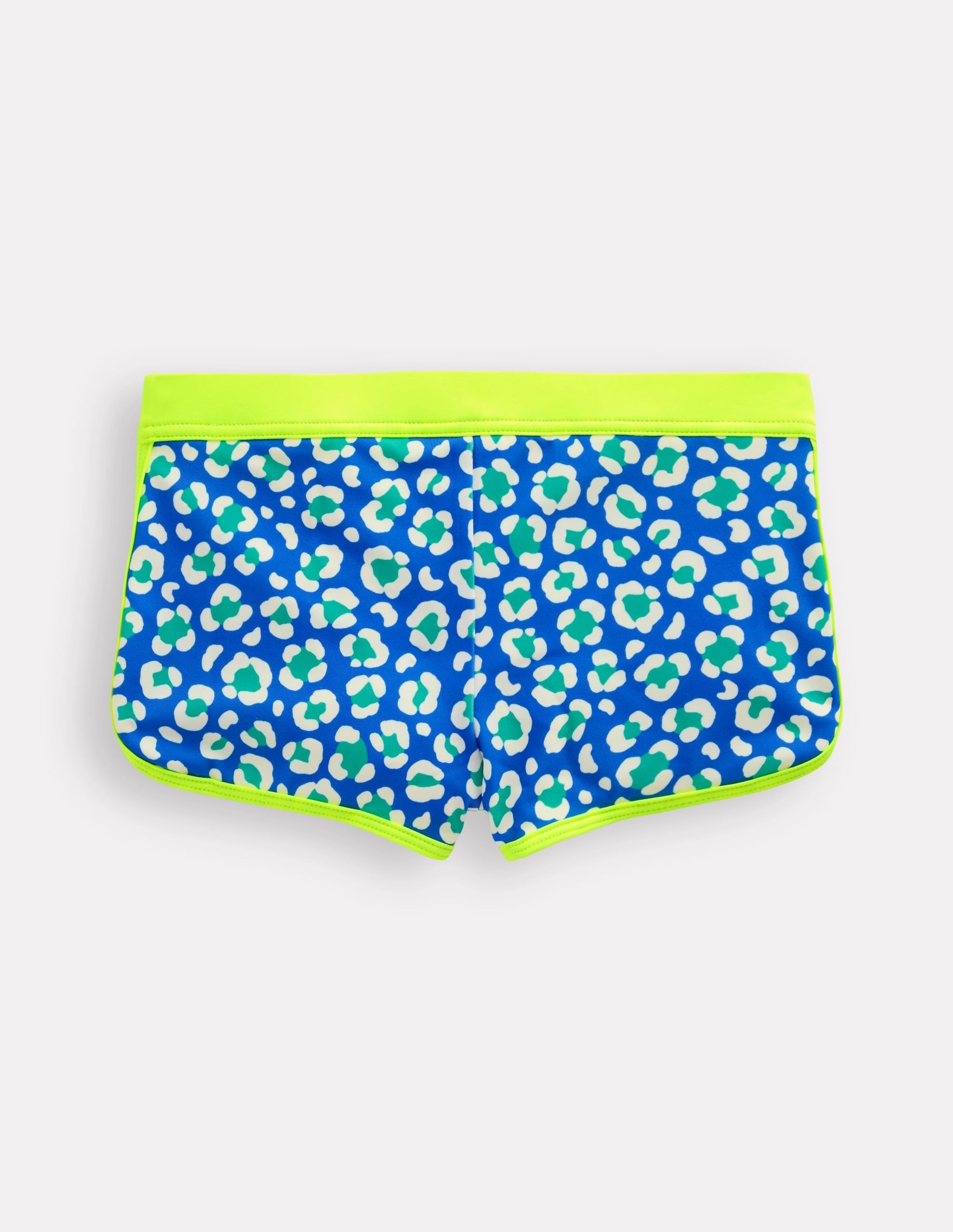 Patterned Swim Shorts-Aquamarine Leopard Ocean Fun Water Ready