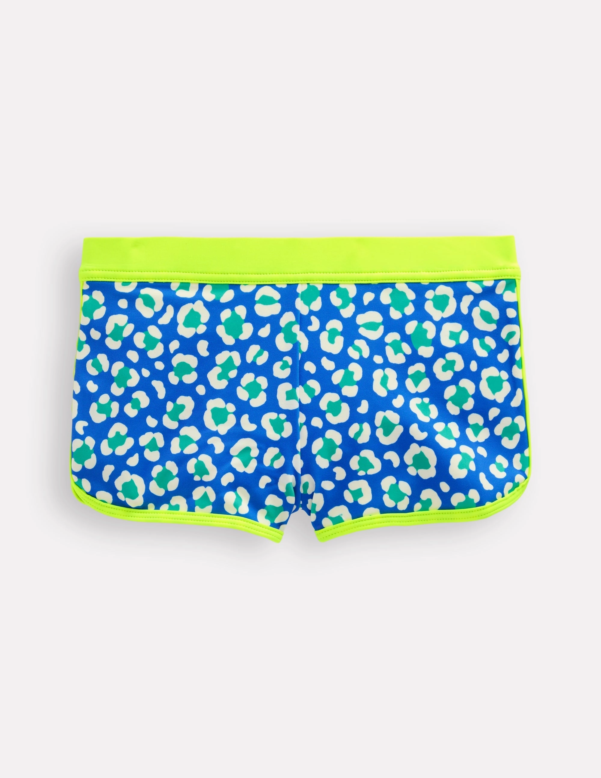 Versatile Strap System Patterned Swim Shorts-Aquamarine Leopard