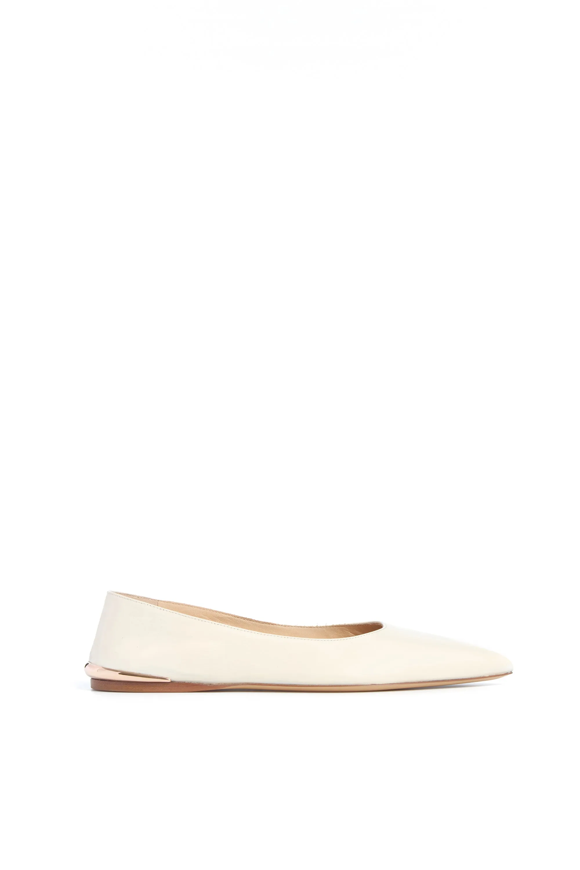 Fleur Ballerina Flat Shoe in Ivory Nappa Leather Marina Glow Practical Comfort