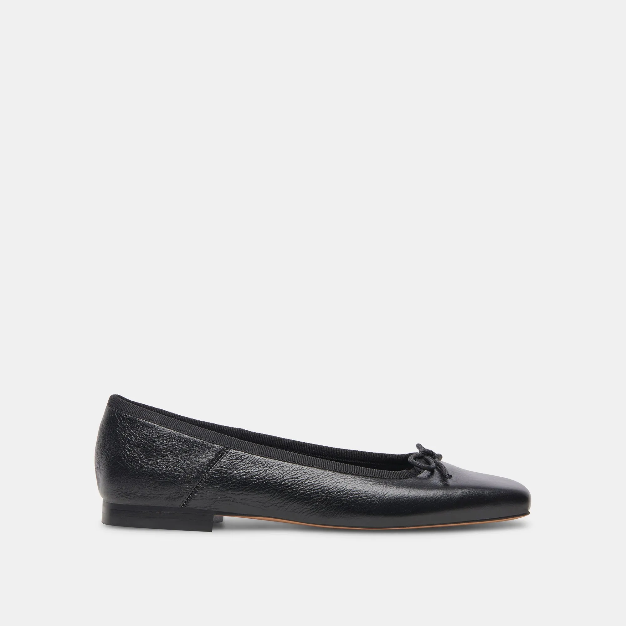 ANISA WIDE BALLET FLATS BLACK LEATHER - re:vita Sleek Profile Shoes