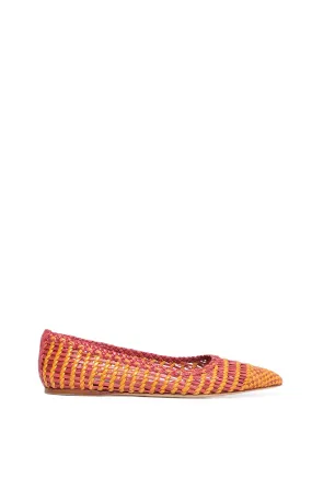 Aurora Braided Flat Shoe in Pink Multi Leather Removable Reef Glow