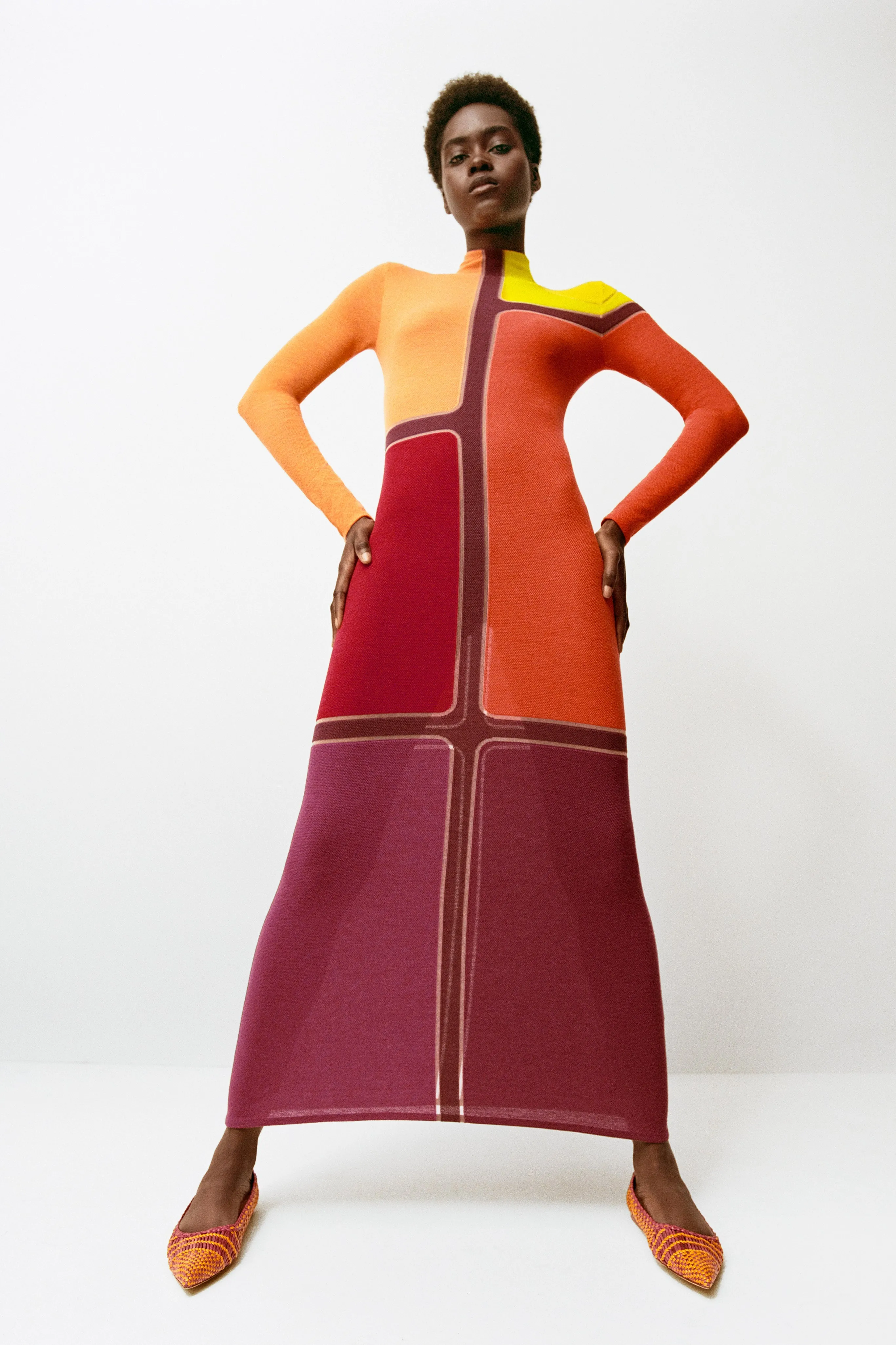 Open Glow Fashion-forward style Aurora Braided Flat Shoe in Pink Multi Leather