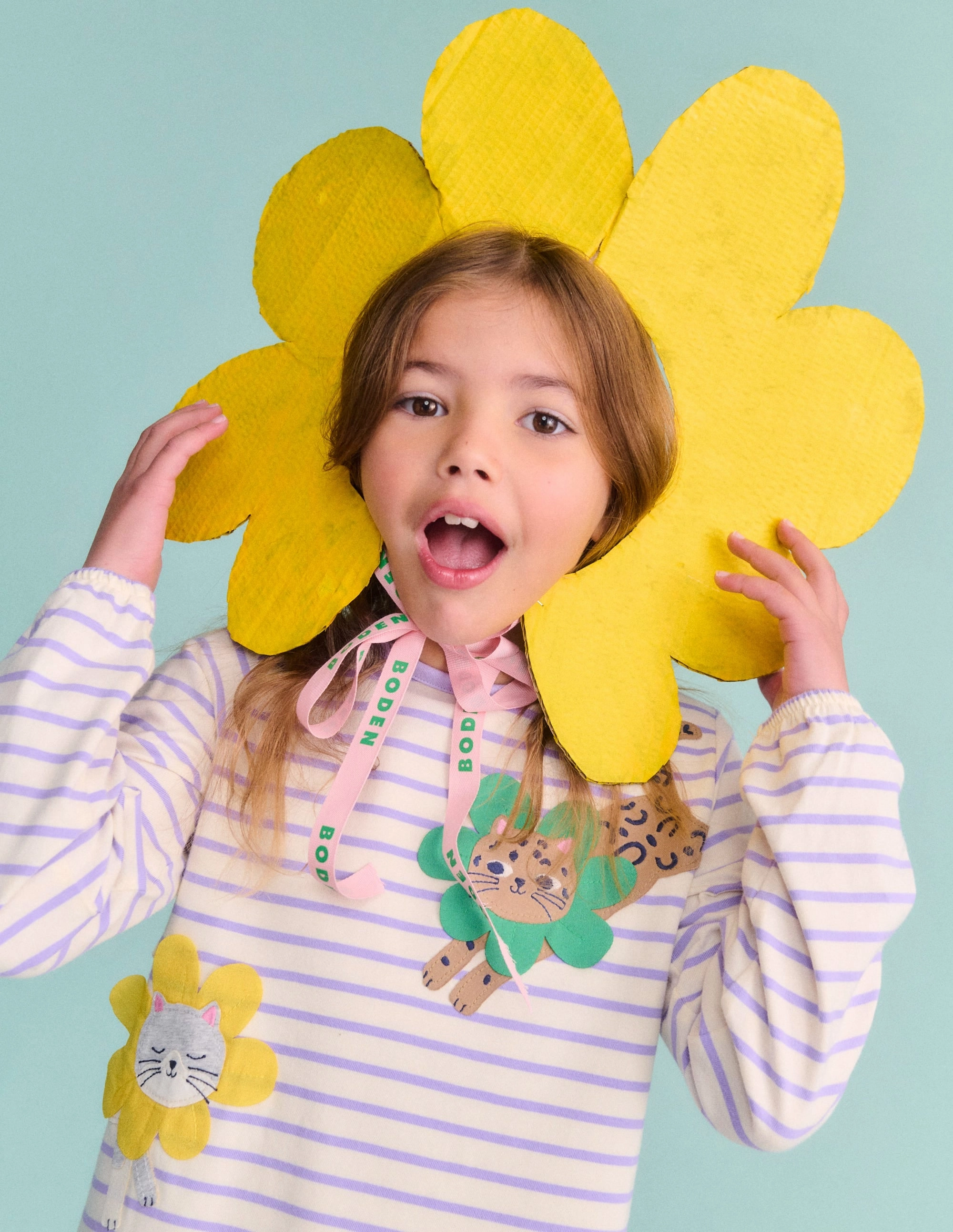 Appliqu?? Jersey Tunic-Aster Purple / Ivory Cats Comfort Wearable Stretch Fit