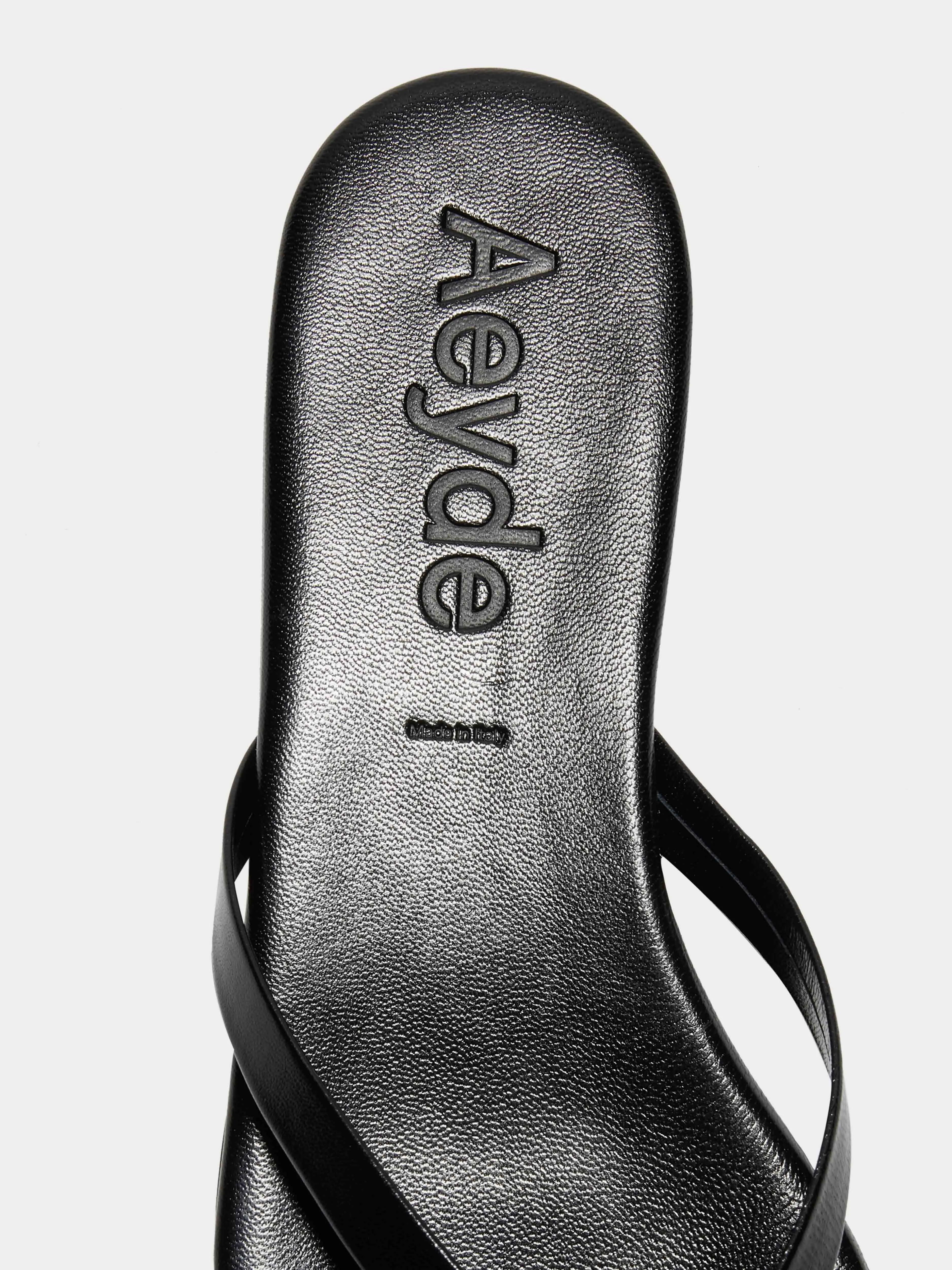 Renee Leather Thong Sandals Anti Slip Pattern Criss Cross Straps