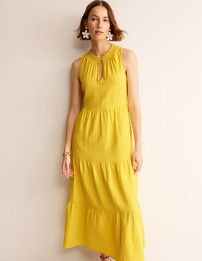 Chill Style Wrap style Double Cloth Maxi Tiered Dress-Passionfruit