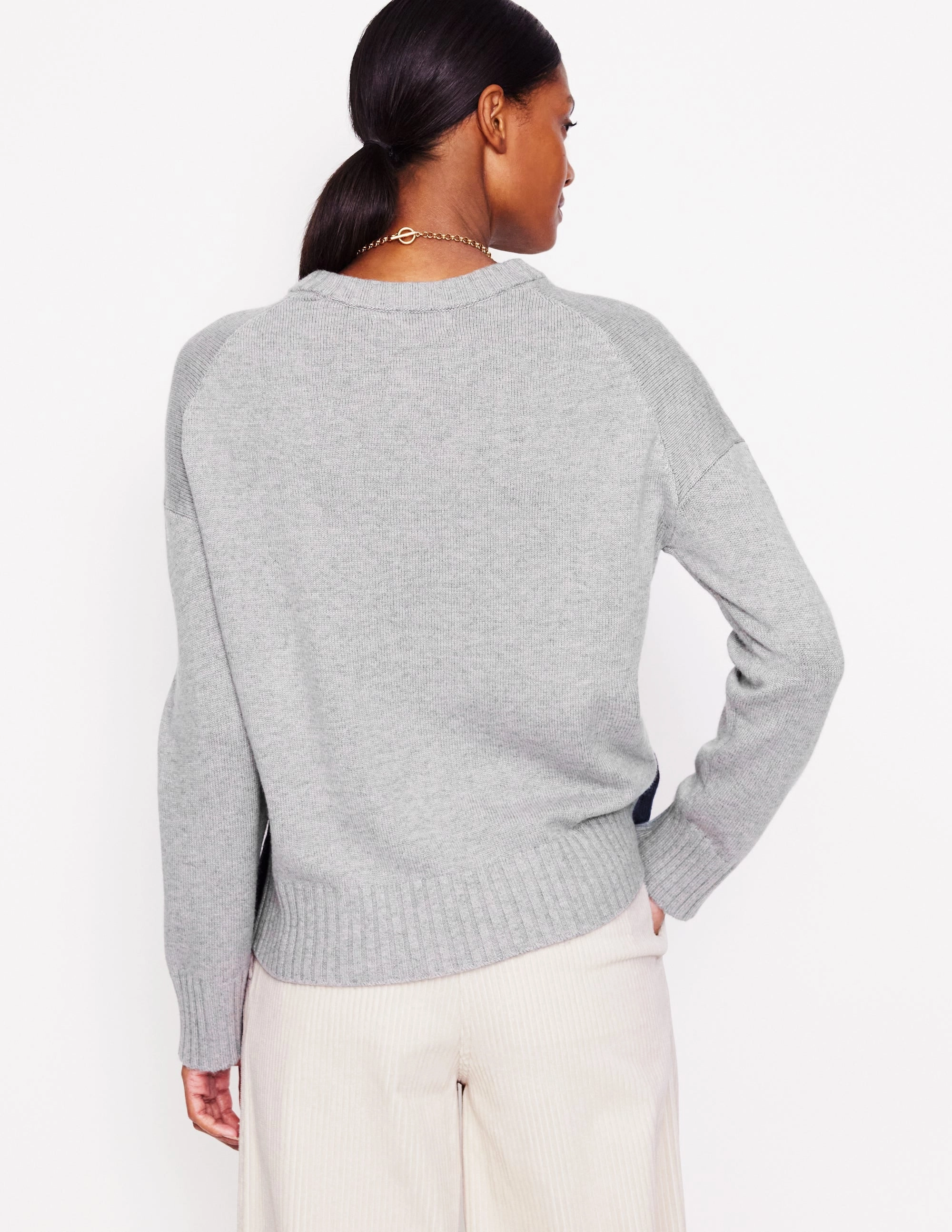 Stylish Choice Zia Button Side Jumper-Mink Melange