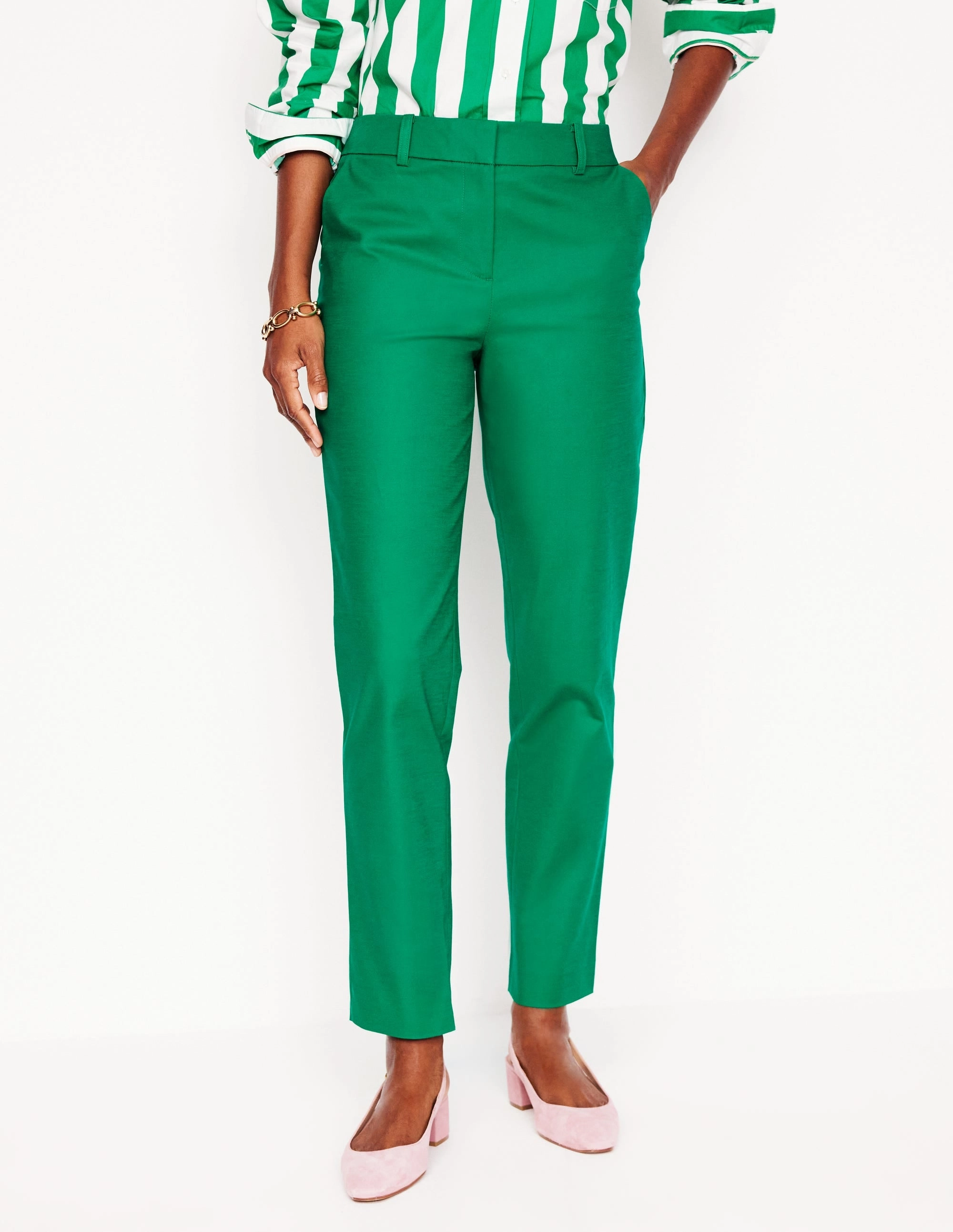 Richmond 7/8 Trousers-Rich Emerald Smooth Texture Windproof coating