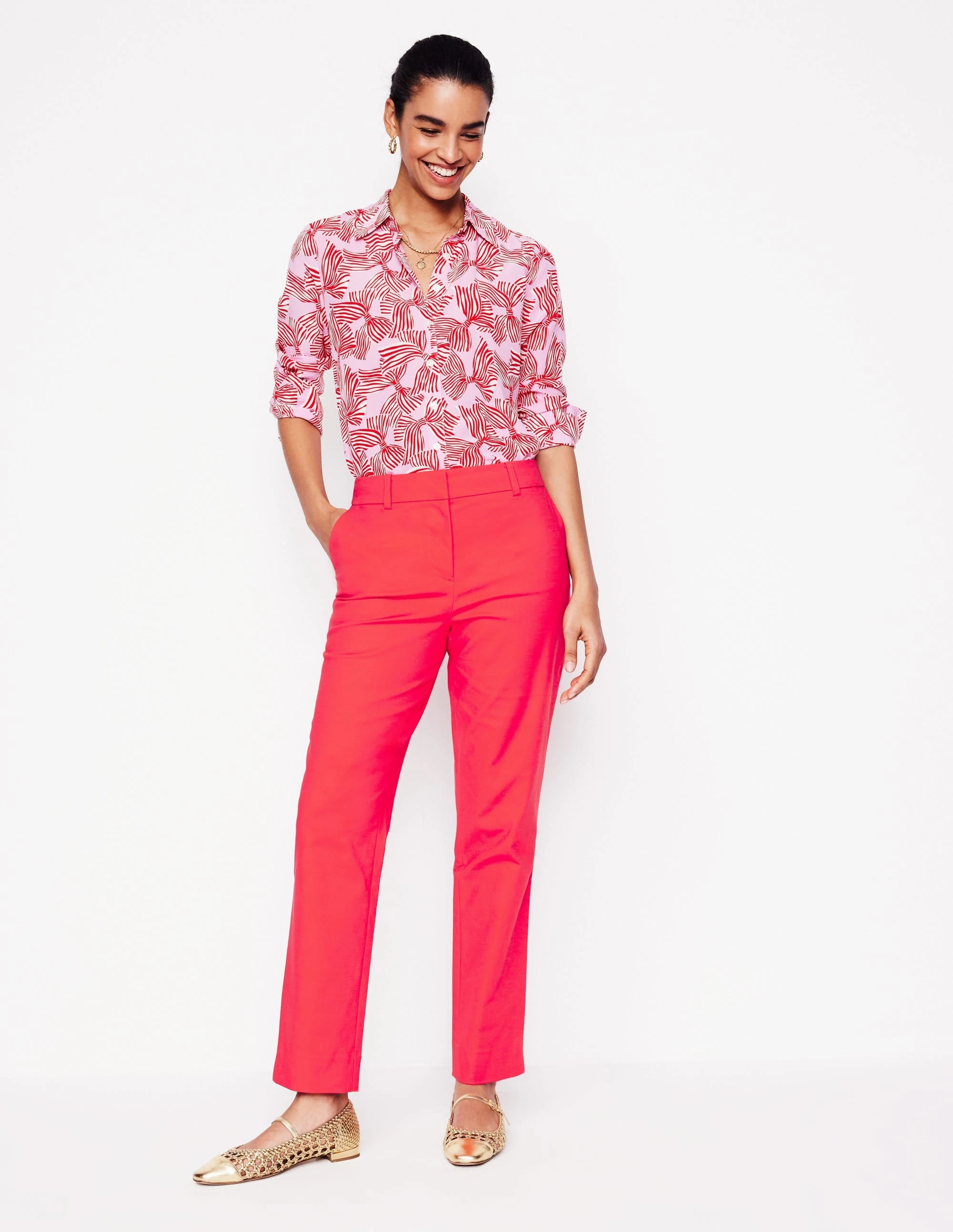 Casual Layer Fit Richmond 7/8 Trousers-Strawberry Tart Red