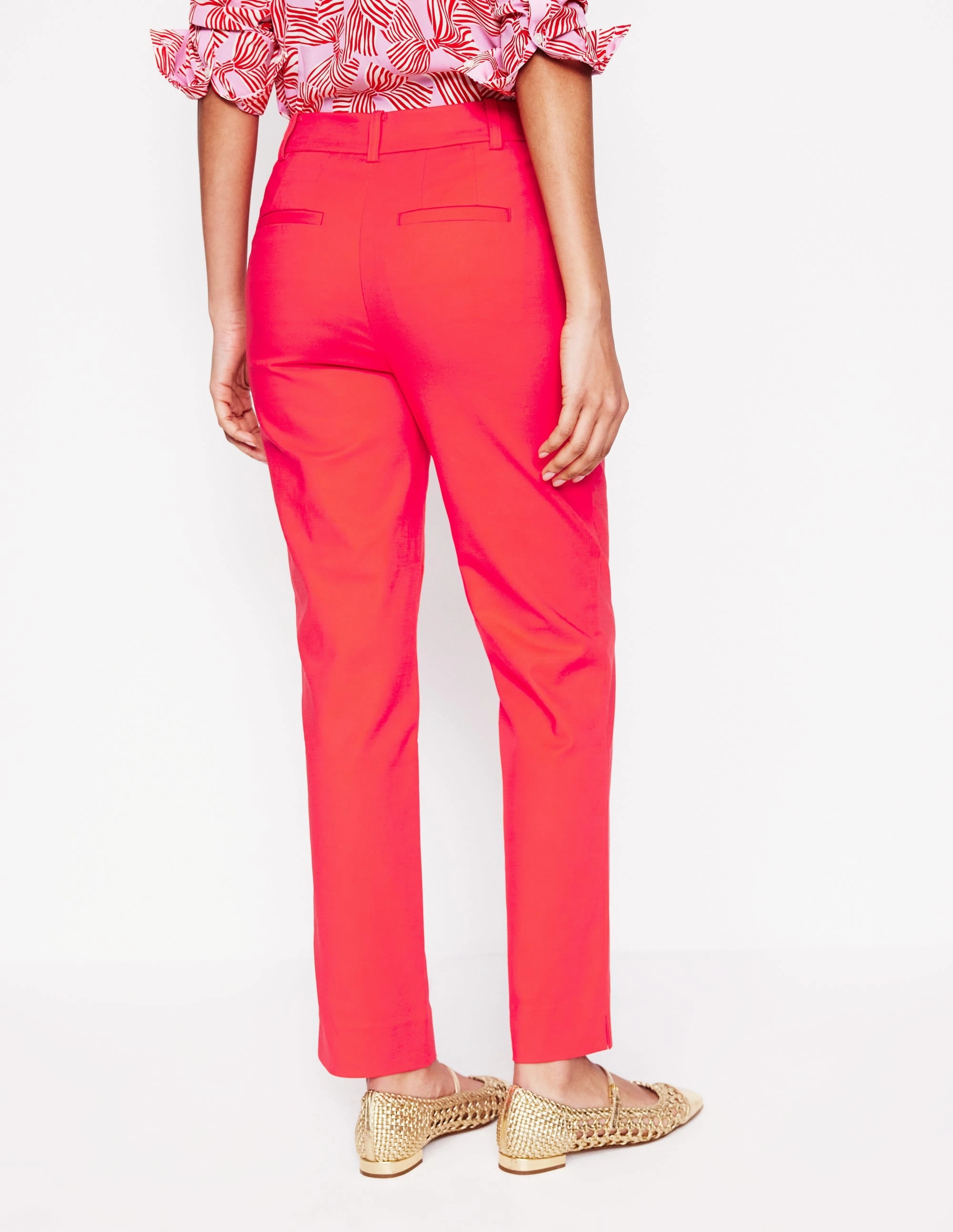 Back pockets Richmond 7/8 Trousers-Strawberry Tart Red