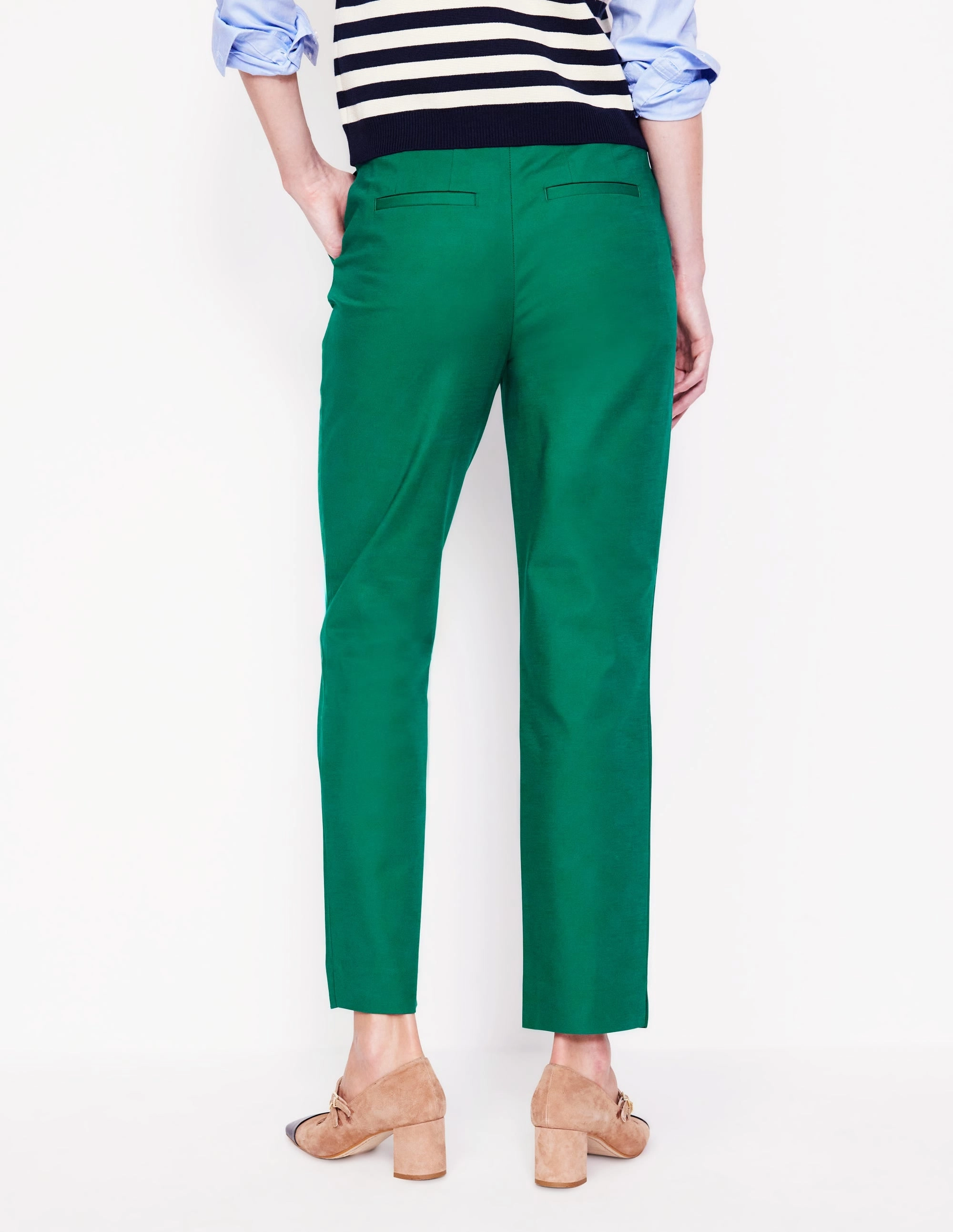 Flexible Gusset Richmond Trousers-Malachite