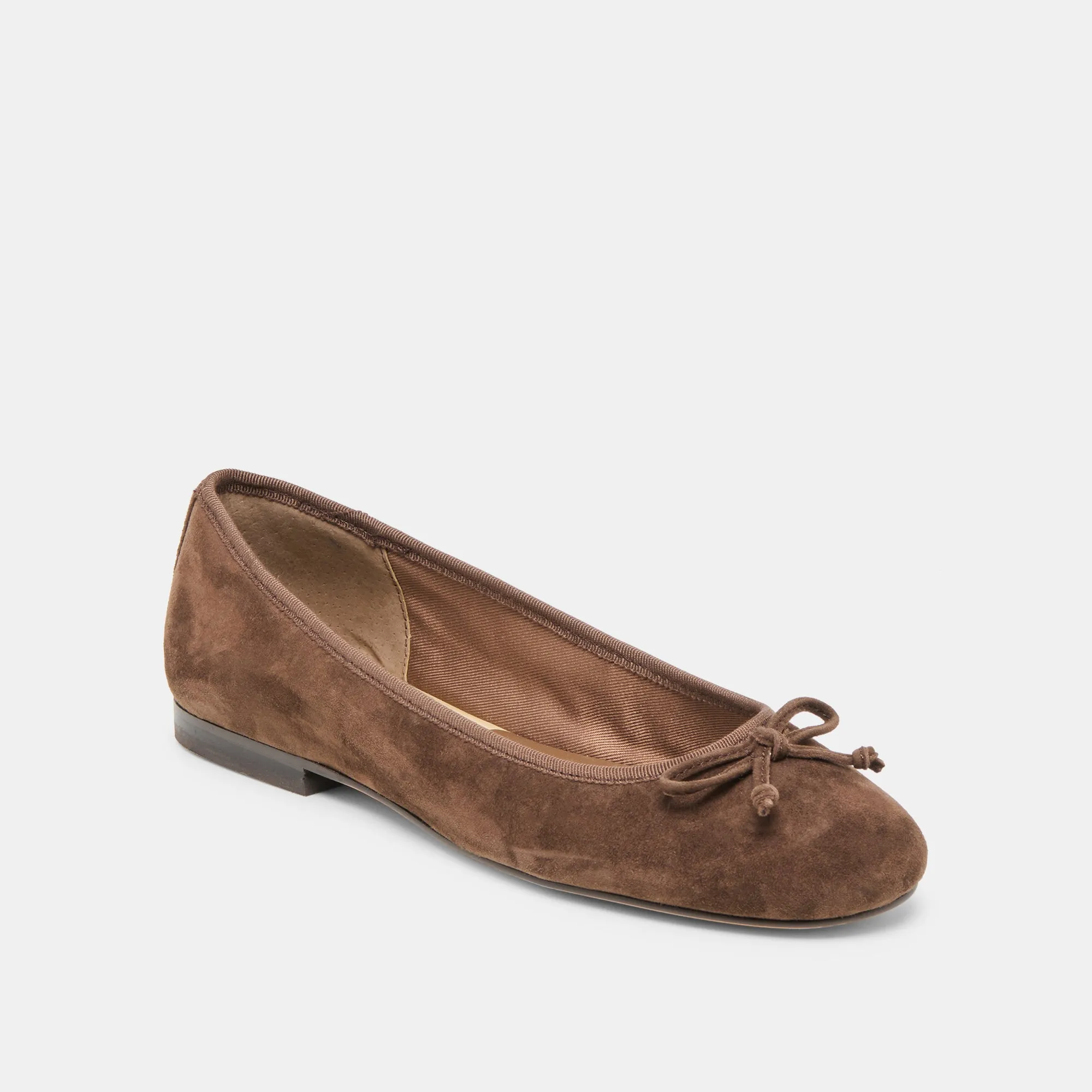 RITLA BALLET FLATS DK BROWN SUEDE Elastic Material