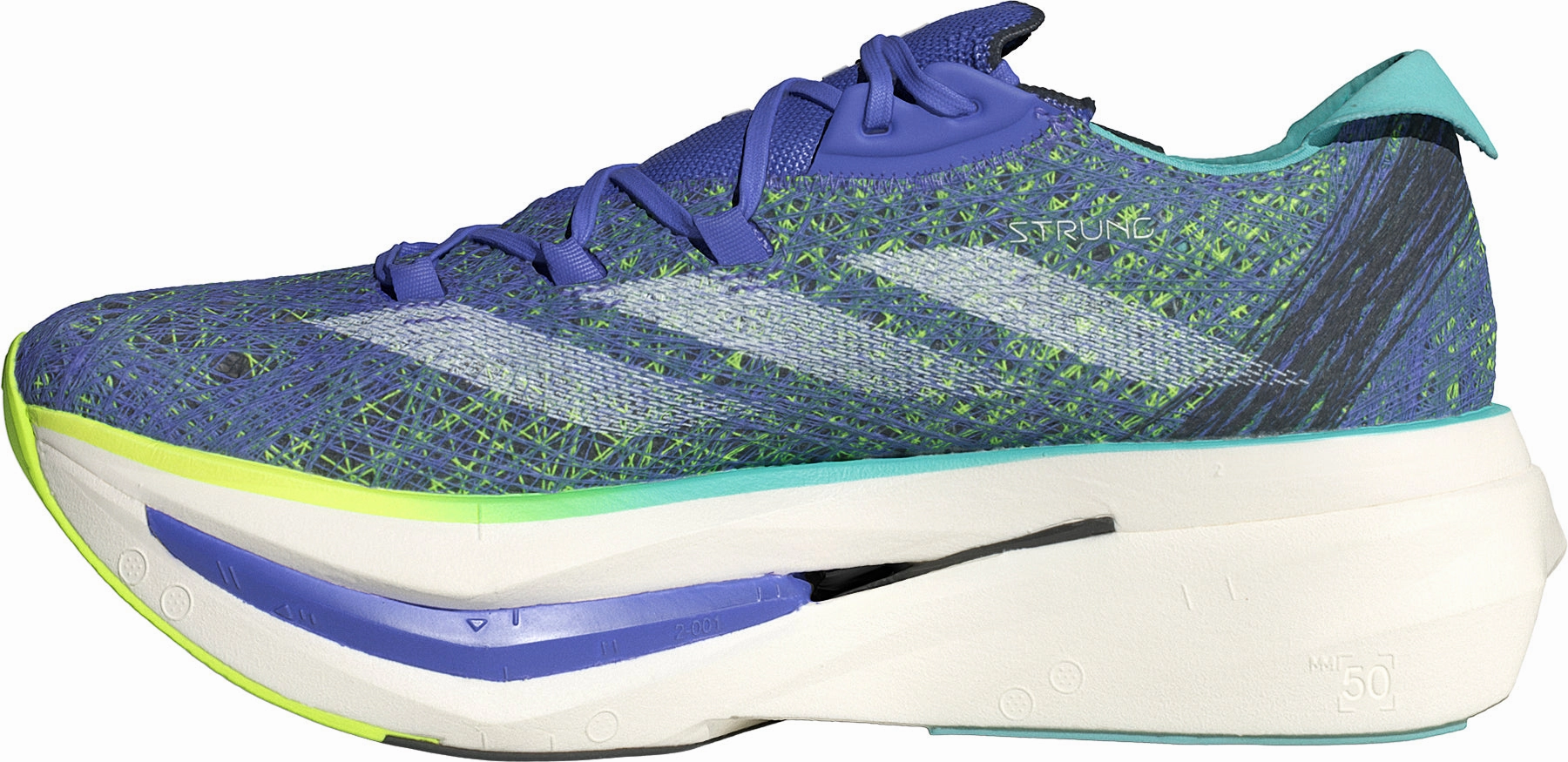 Comfortable foot alignment adidas Adizero Prime X 2.0 Strung Running Shoes - Blue