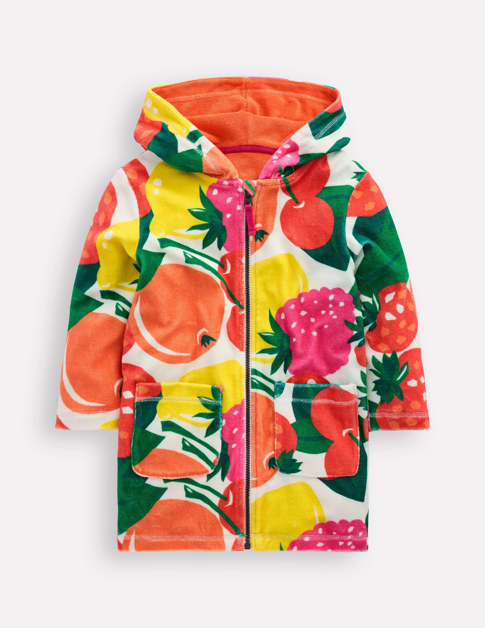 Romie Towelling Zip Throw-On-Multi Giant Fruit Fashion Trend Durable Material