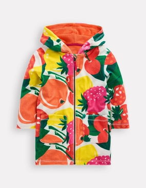 Romie Towelling Zip Throw-On-Multi Giant Fruit Fashion Trend Durable Material