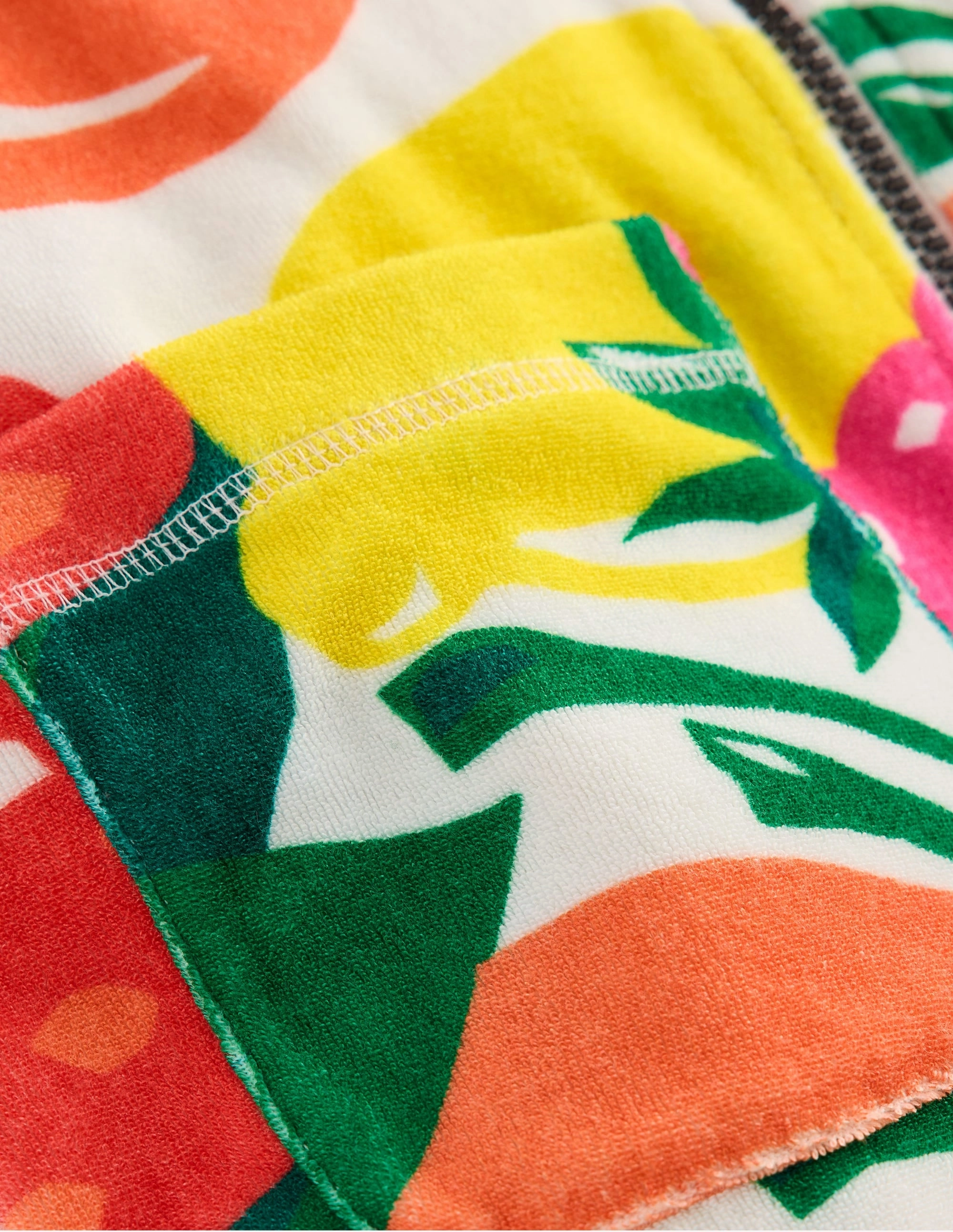 Vacation-Must-Have Romie Towelling Zip Throw-On-Multi Giant Fruit