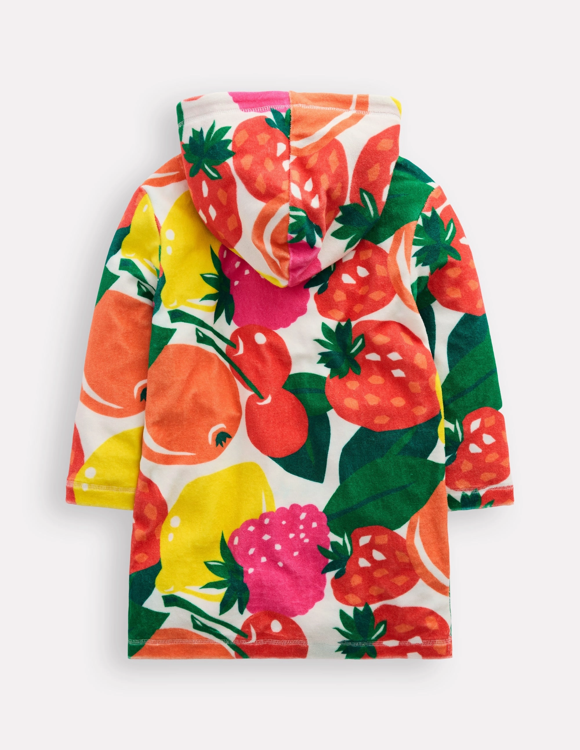 Romie Towelling Zip Throw-On-Multi Giant Fruit Holiday Outfit