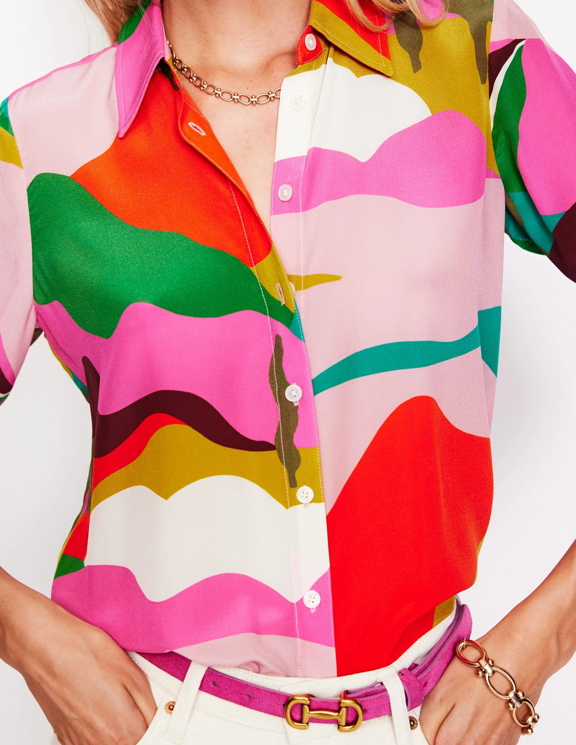 Sienna Silk Shirt-Multi, Scenic Fall Essential Wardrobe