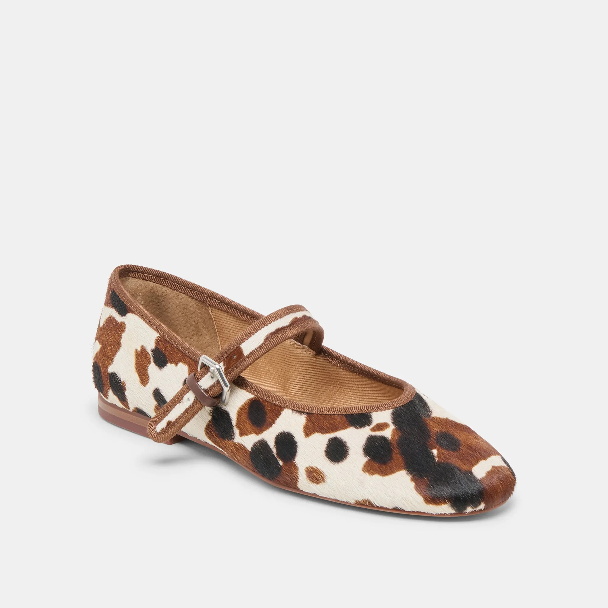 ROSLYN BALLET FLATS COCOA TAURUS CALF HAIR Market Lane