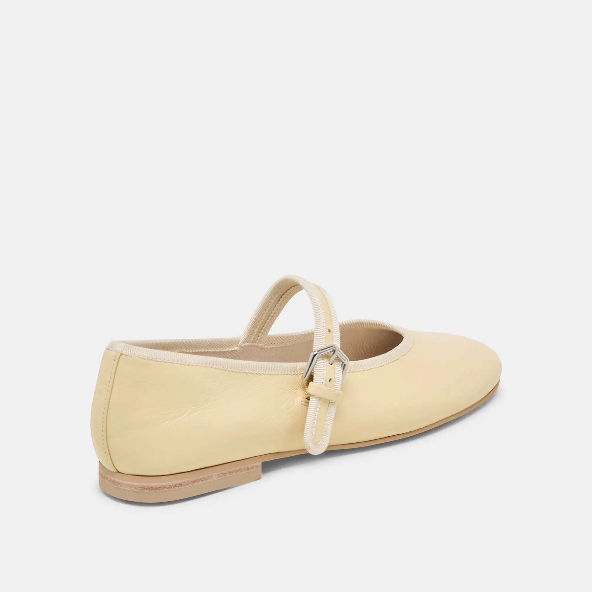 soft cushions ROSLYN BALLET FLATS LIGHT YELLOW LEATHER