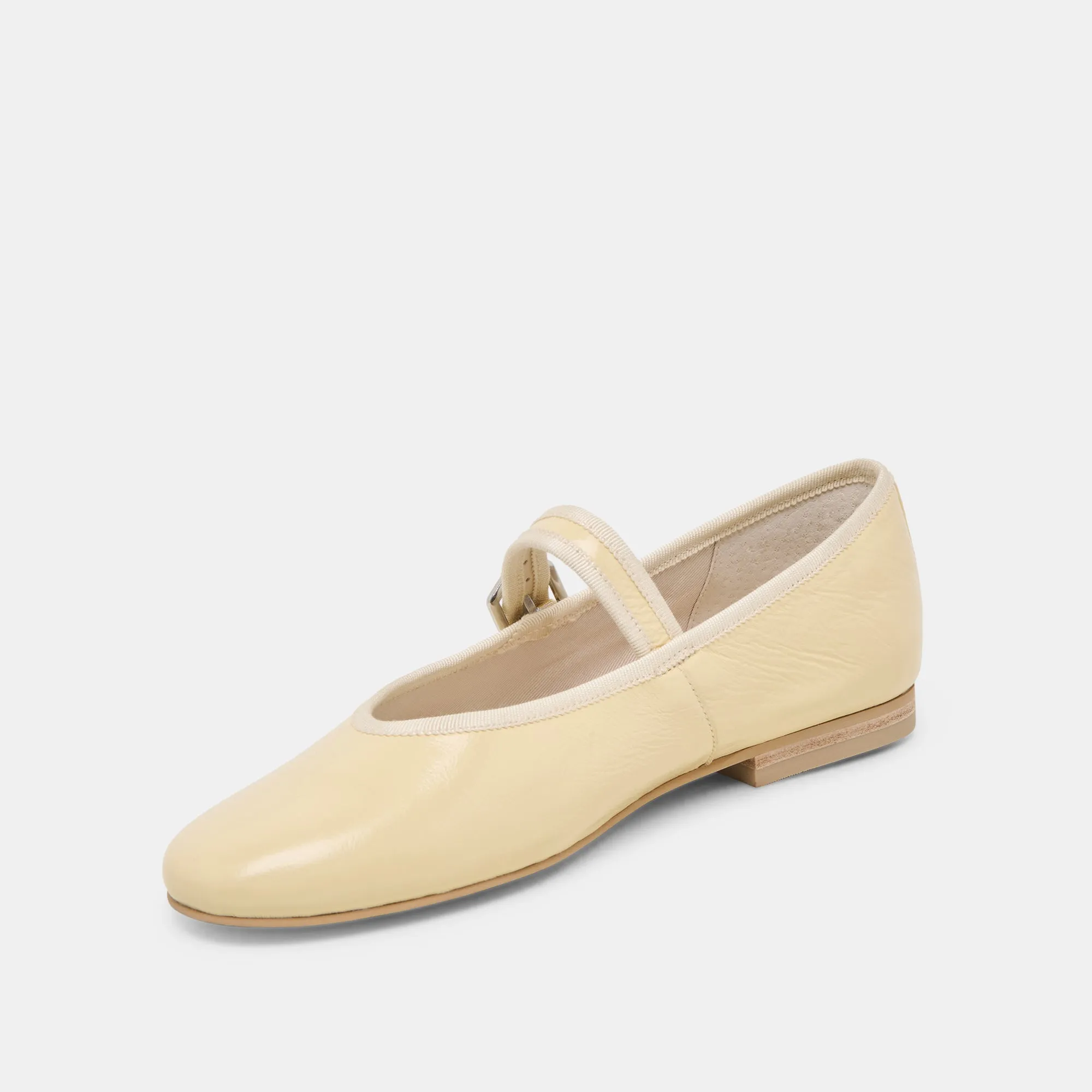 ROSLYN BALLET FLATS LIGHT YELLOW LEATHER Stylish Fit