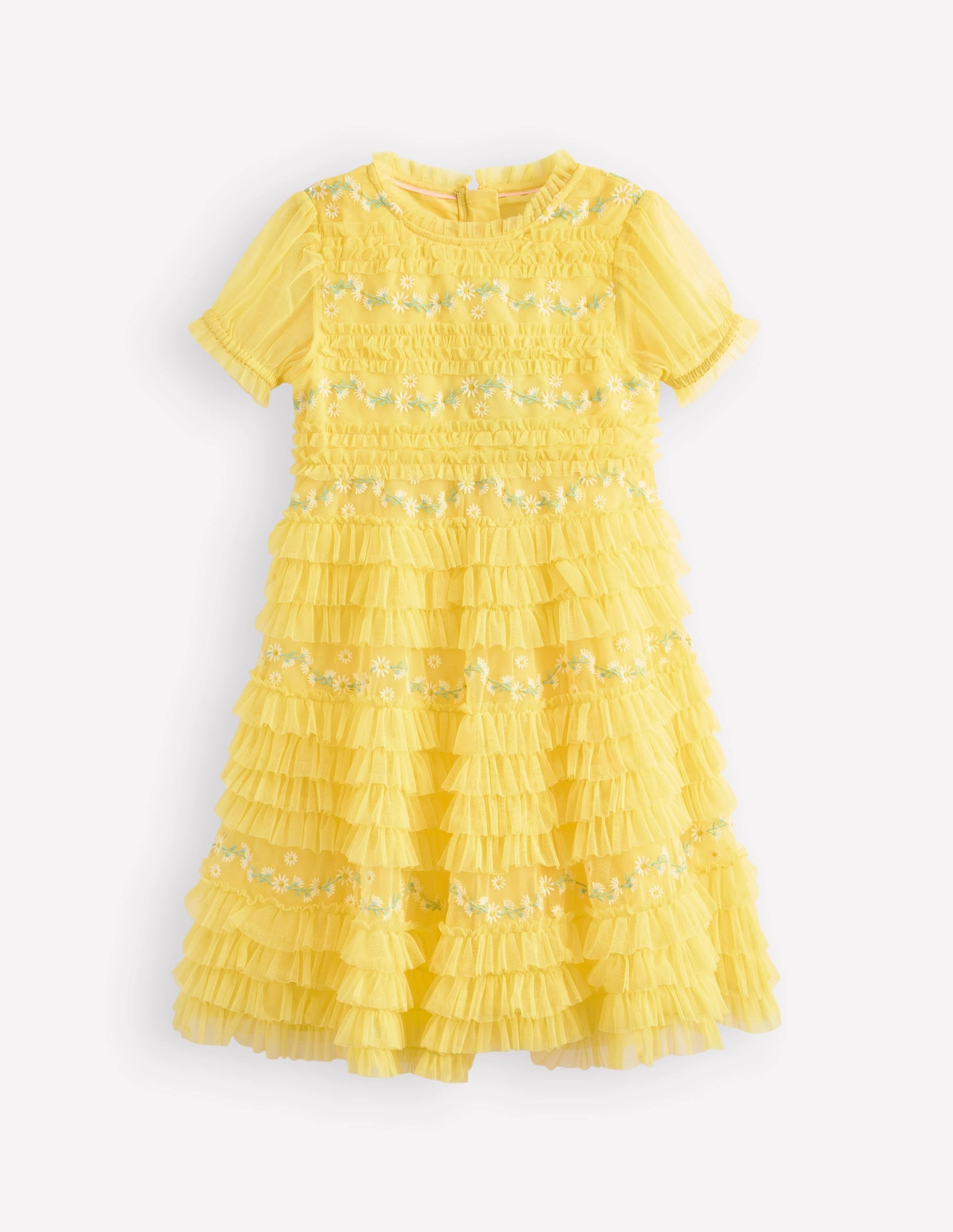 Ruffle Tulle Dress-Butter Yellow Movement Friendly