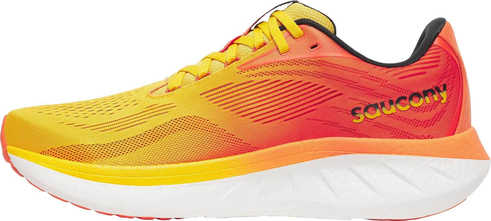 Synthetic Overlay Tear Resistant Fabric Saucony Ride 18 Mens Running Shoes - Yellow