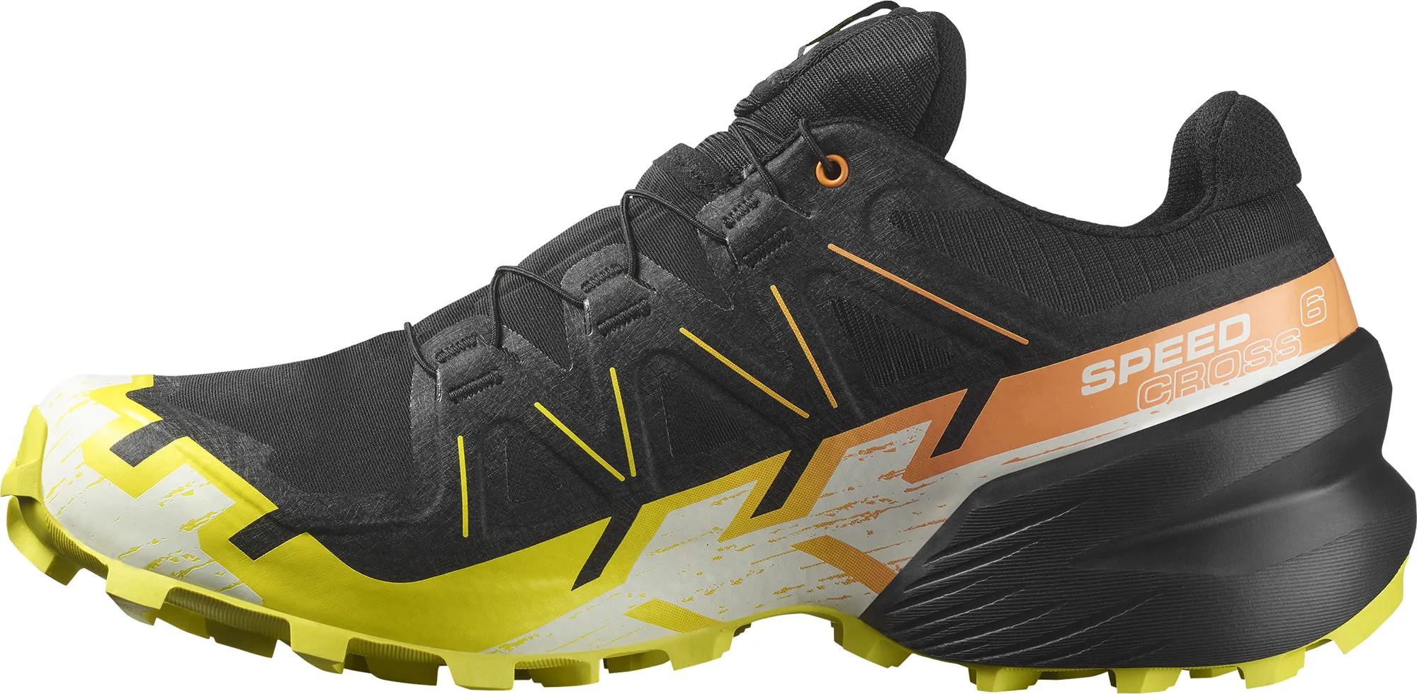 Salomon Speedcross 6 GORE-TEX Mens Trail Running Shoes - Black flexible shoes Tear Resistant Lace Holes