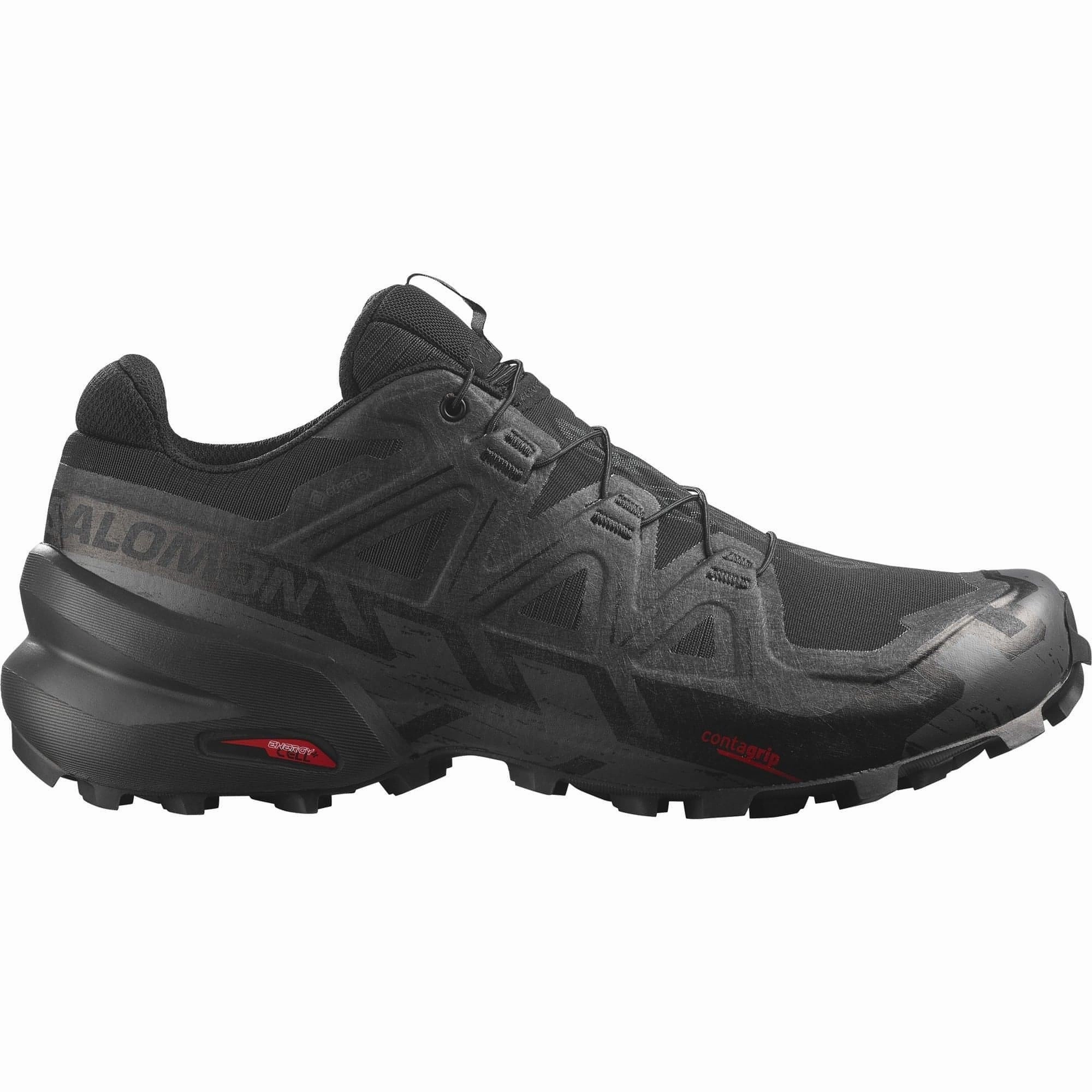 Salomon Speedcross 6 GORE-TEX Mens Trail Running Shoes - Black Vented Airflow Channels Torque Control