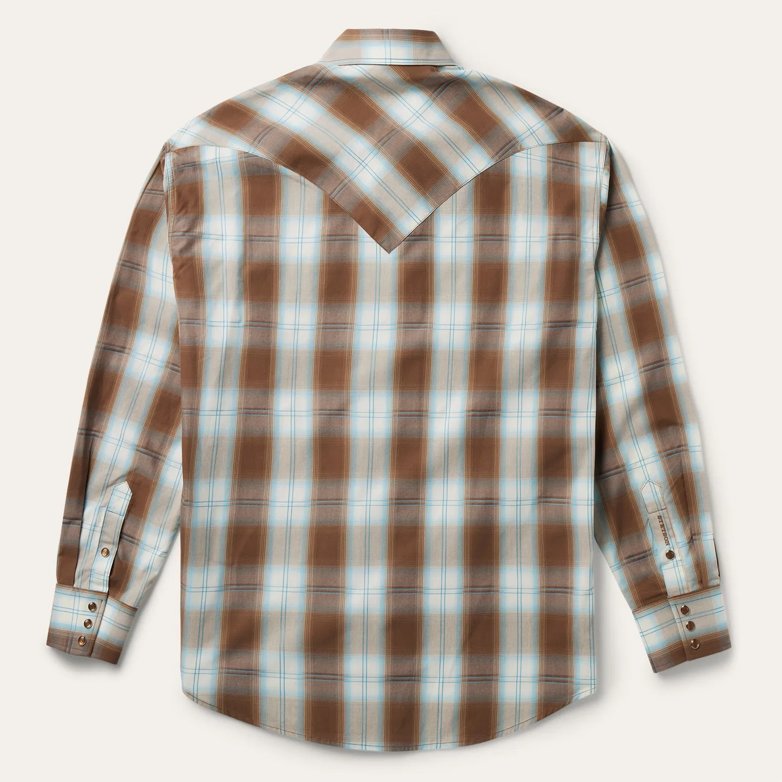 Trendy Pattern Sand Ombre Plaid Western Shirt