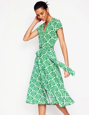 Sara Jersey Shirt Dress-Rich Emerald, Blossomy Comfortable Silhouette Cool Texture