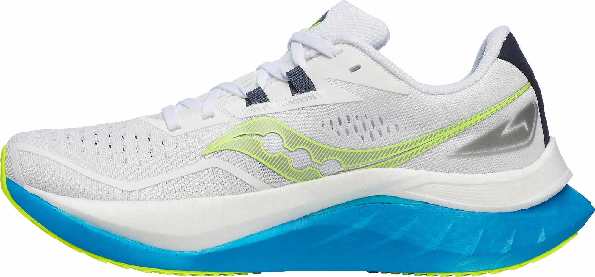 Saucony Endorphin Speed 4 Womens Running Shoes - White knee - high running wear biomechanical