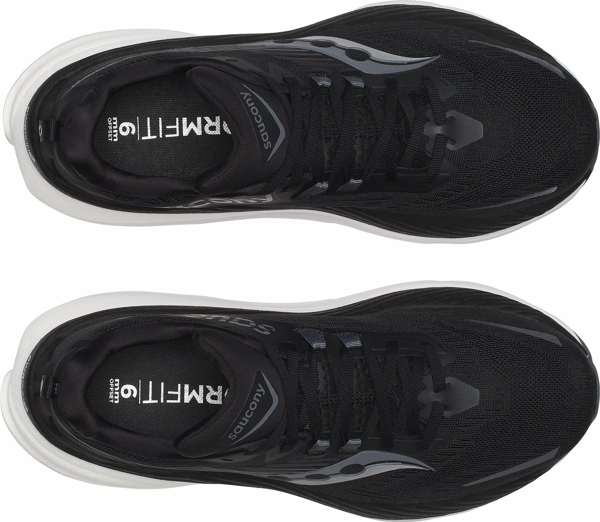 EVA sole shoes hill - training Saucony Hurricane 24 Mens Running Shoes - Black