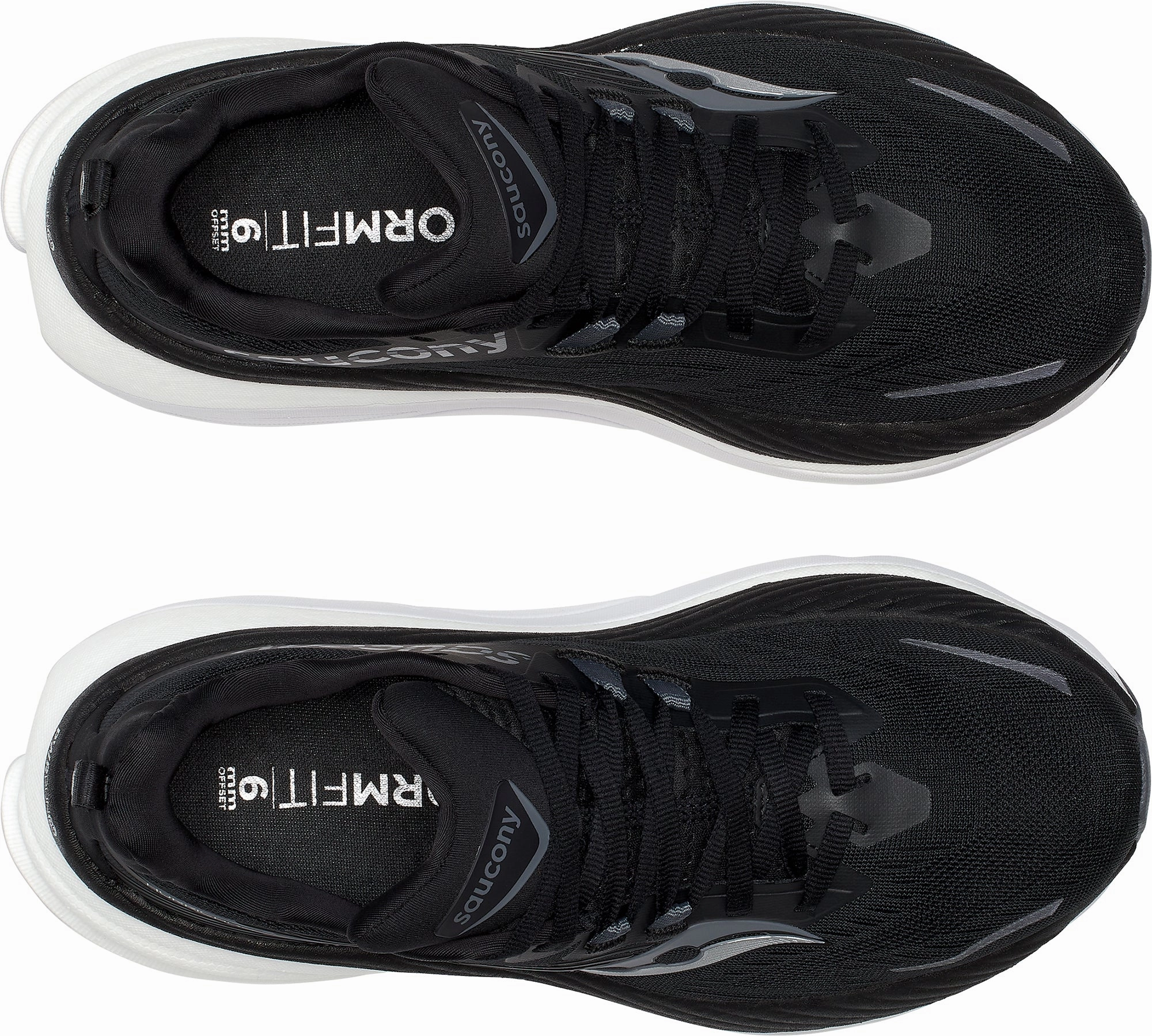 Lightweight Stability Plate Shock dispersion Saucony Hurricane 24 Womens Running Shoes - Black