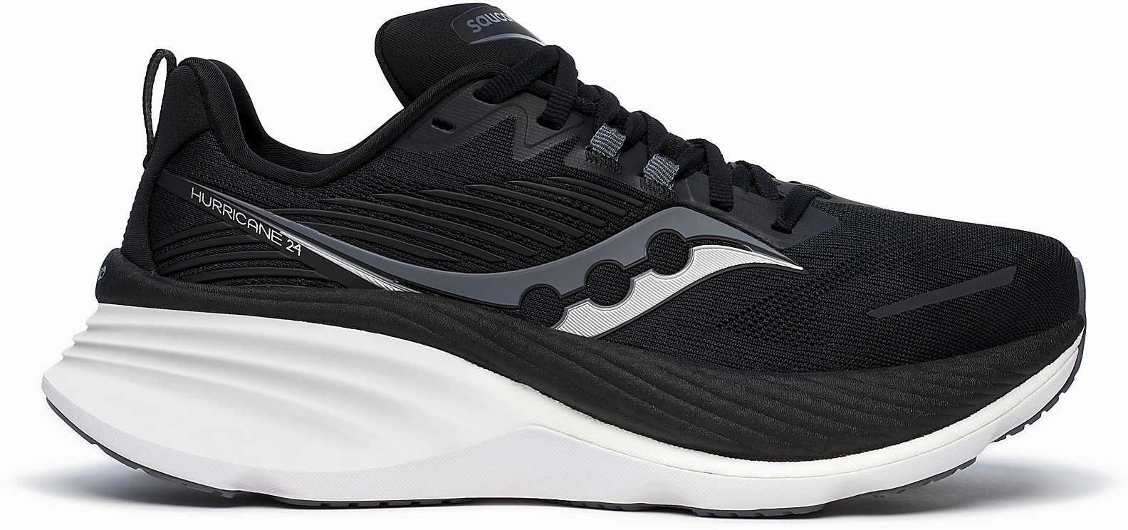 Bonded Seamless Upper Saucony Hurricane 24 Womens Running Shoes - Black