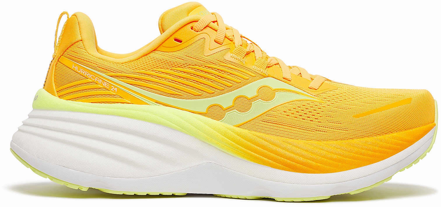Arch support Wet running stability Saucony Hurricane 24 Womens Running Shoes - Yellow