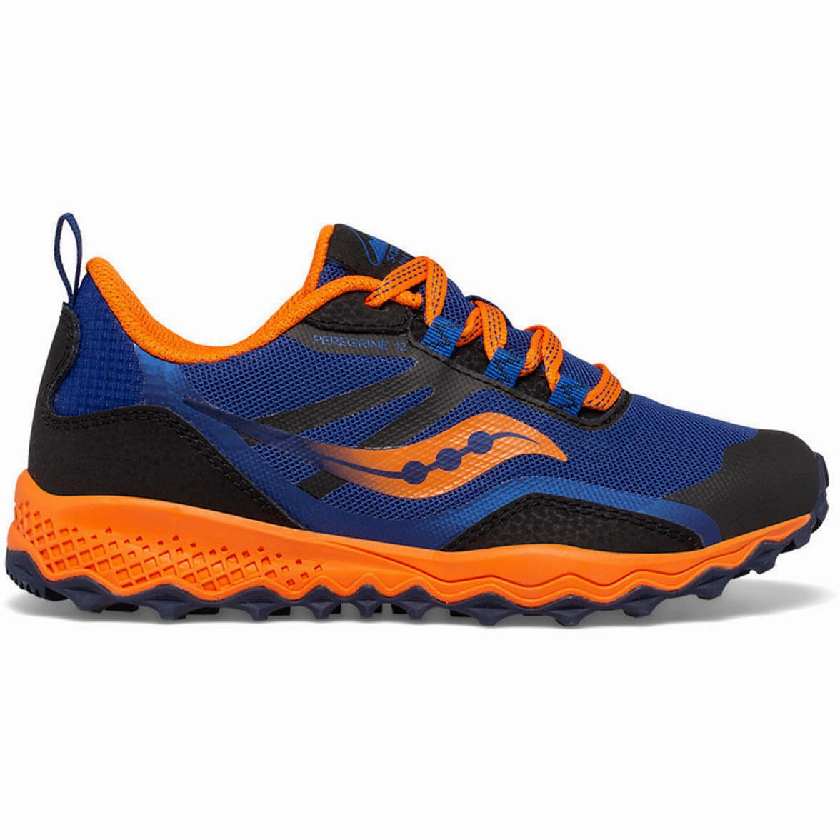 Dynamic Traction Sole group running shoes Saucony Peregrine 12 Shield Junior Trail Running Shoes - Navy