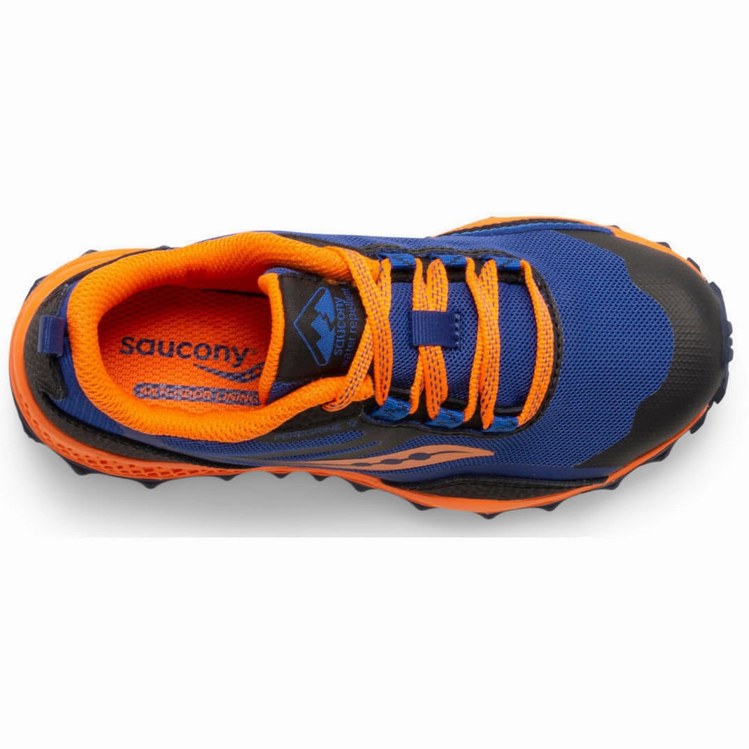 Lean Structure Saucony Peregrine 12 Shield Junior Trail Running Shoes - Navy