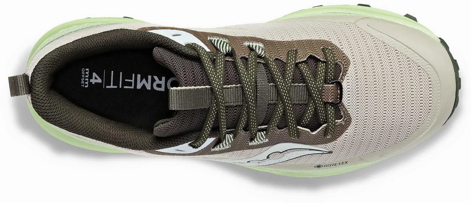 Saucony Peregrine 13 GORE-TEX Mens Trail Running Shoes - Brown padded - collar shoes