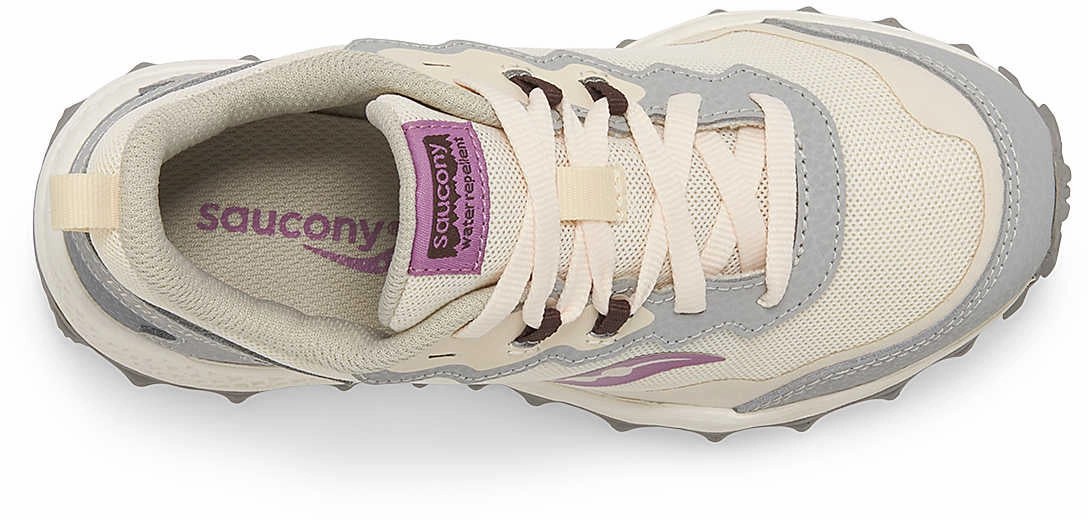 Saucony Peregrine KDZ Junior Trail Running Shoes - Cream colorful running shoes traction - grip shoes