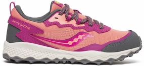 Breathable Airflow Tech Saucony Peregrine KDZ Shield Junior Trail Running Shoes - Pink