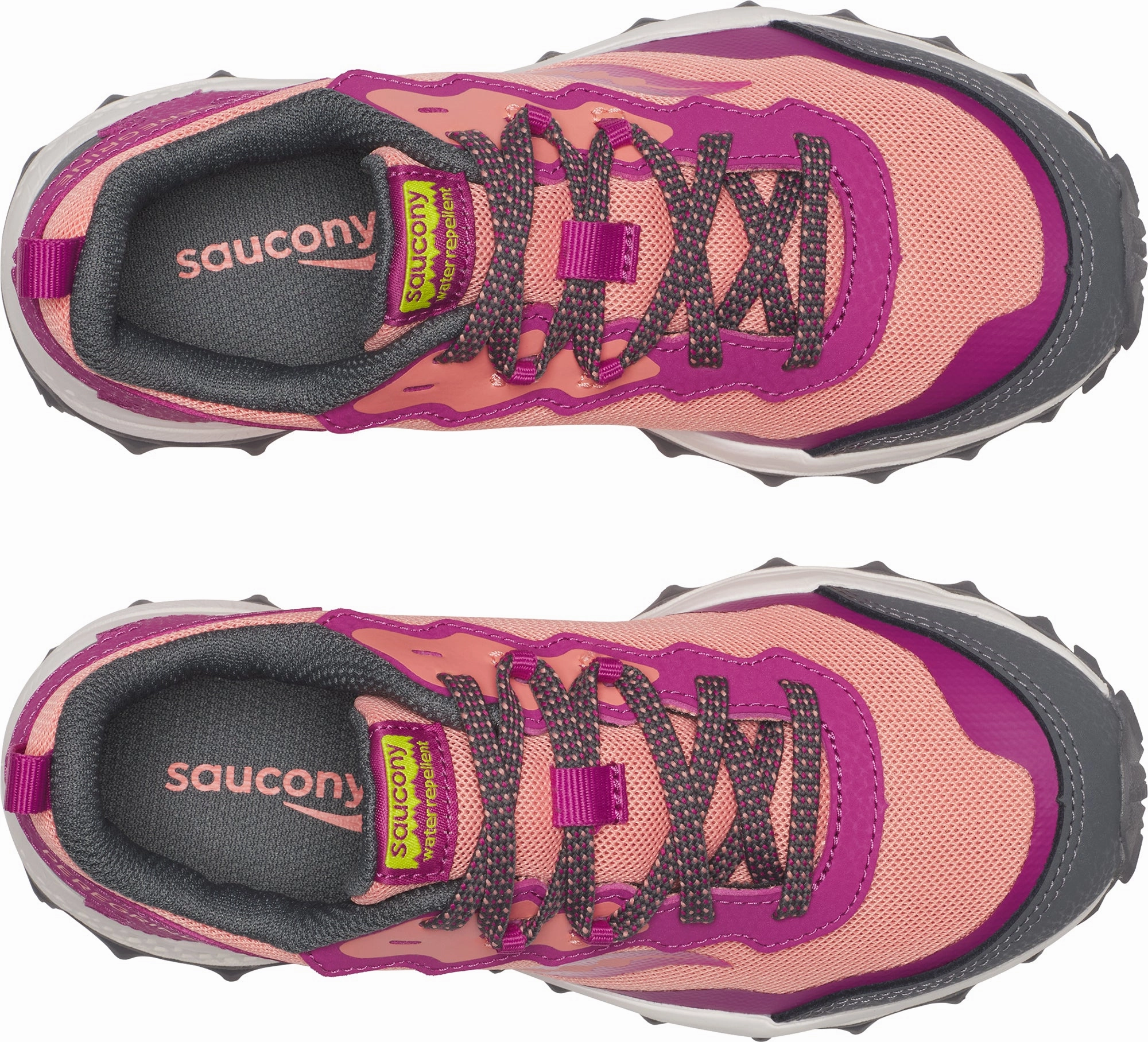 Cross Ventilation Channels stability running shoes Saucony Peregrine KDZ Shield Junior Trail Running Shoes - Pink