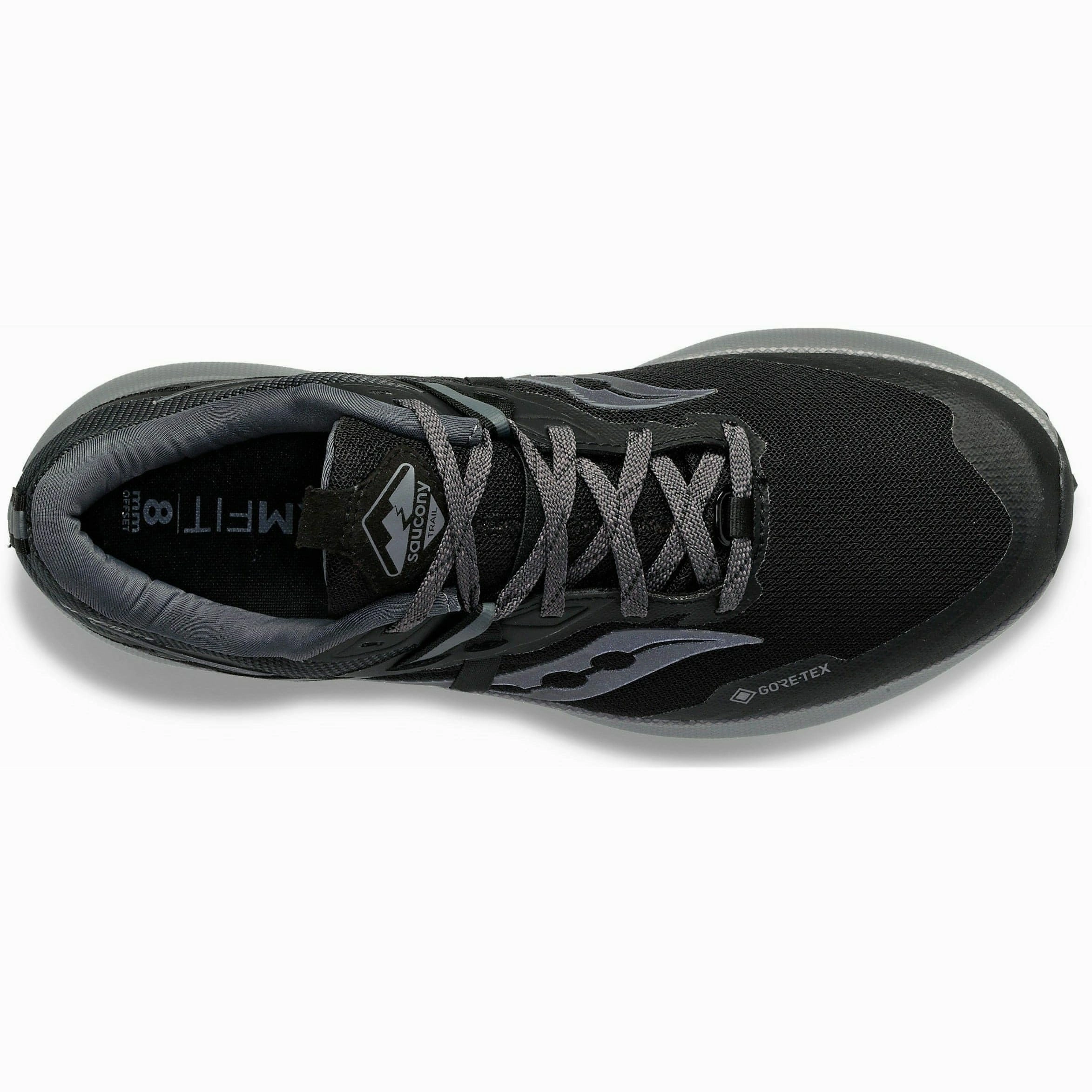 morning runs Saucony Ride 15 TR GORE-TEX Mens Trail Running Shoes - Black