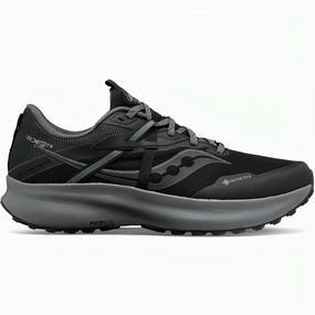 Knit Fabric Saucony Ride 15 TR GORE-TEX Mens Trail Running Shoes - Black