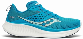 Saucony Ride 17 Womens Running Shoes - Blue Blown Rubber Forefoot Pod wide-fit shoes