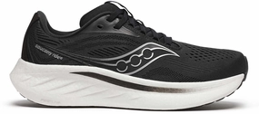lightweight leather shoes tennis - compatible running shoes Saucony Ride 18 WIDE FIT Womens Running Shoes - Black