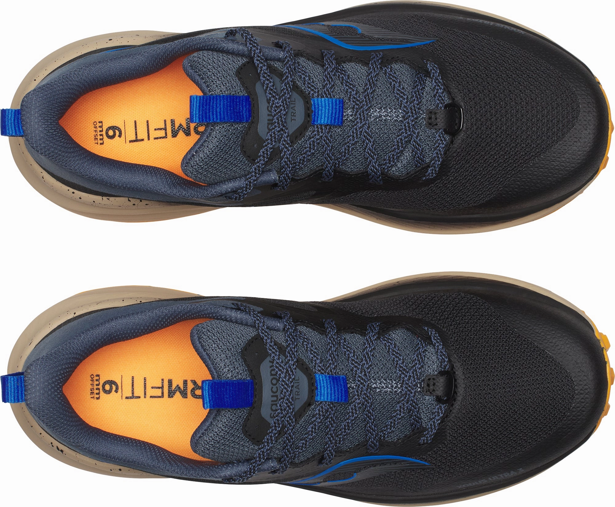 Elastic Collar Support Saucony Xodus Ultra 3 Mens Trail Running Shoes - Black