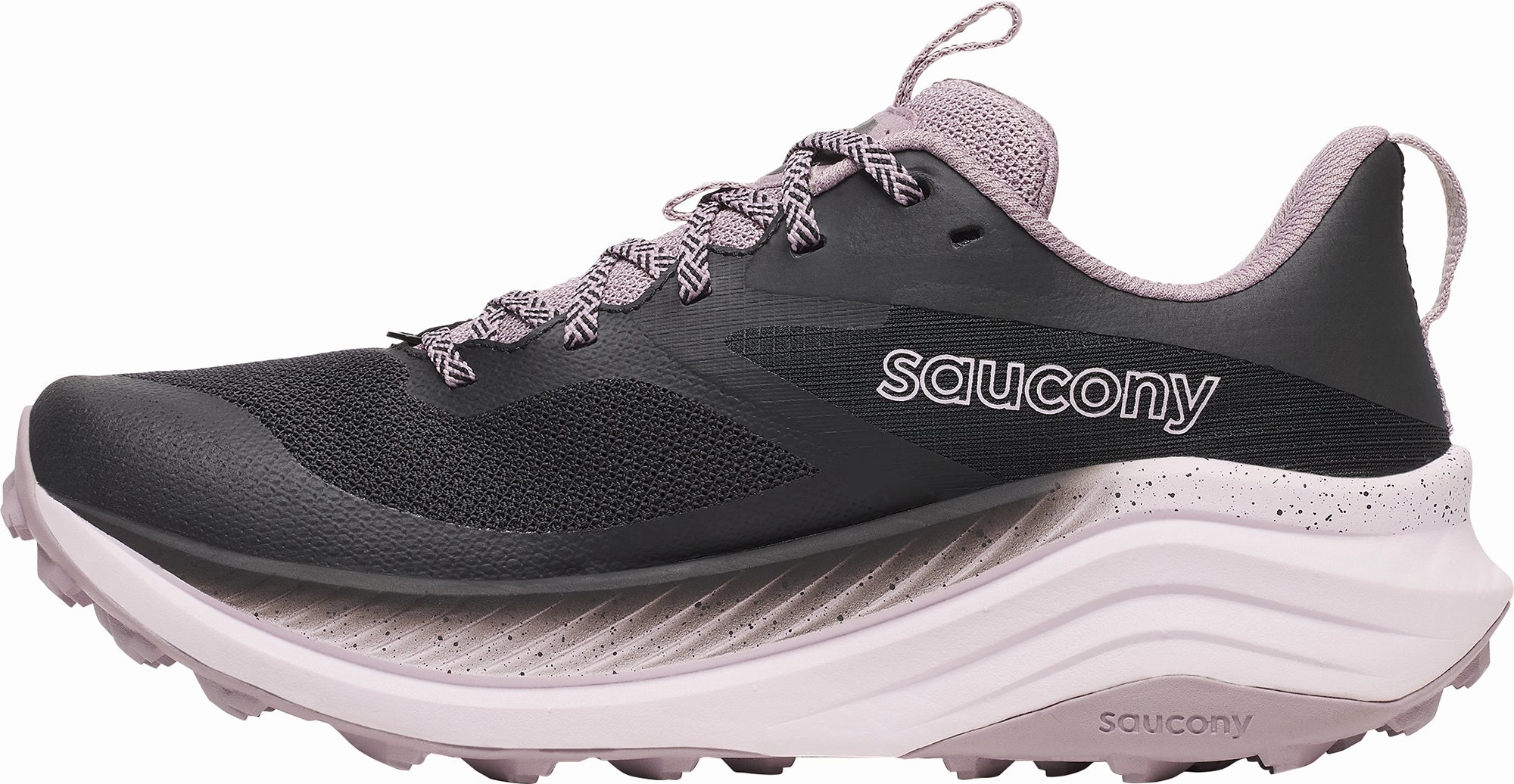 Saucony Xodus Ultra 3 Womens Trail Running Shoes - Black running in a canyon area shoes Tensile Webbing