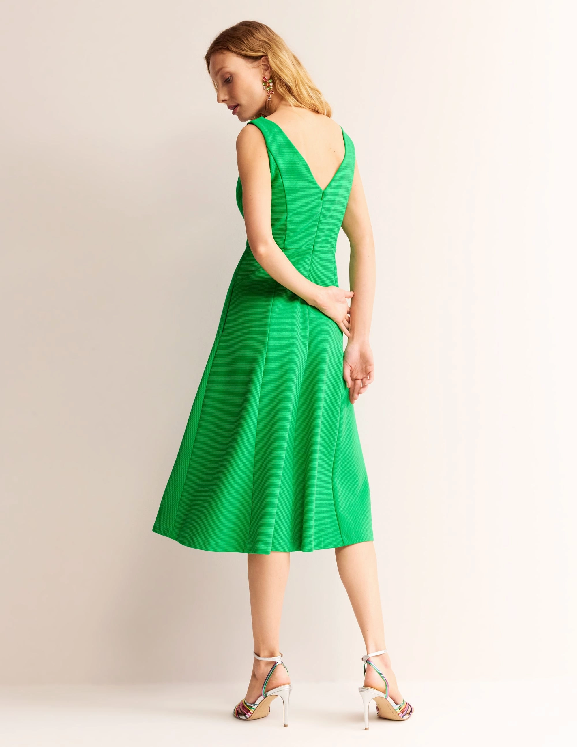 Soft Stretch Modern Fit Scarlet Ottoman Ponte Dress-Bright Green