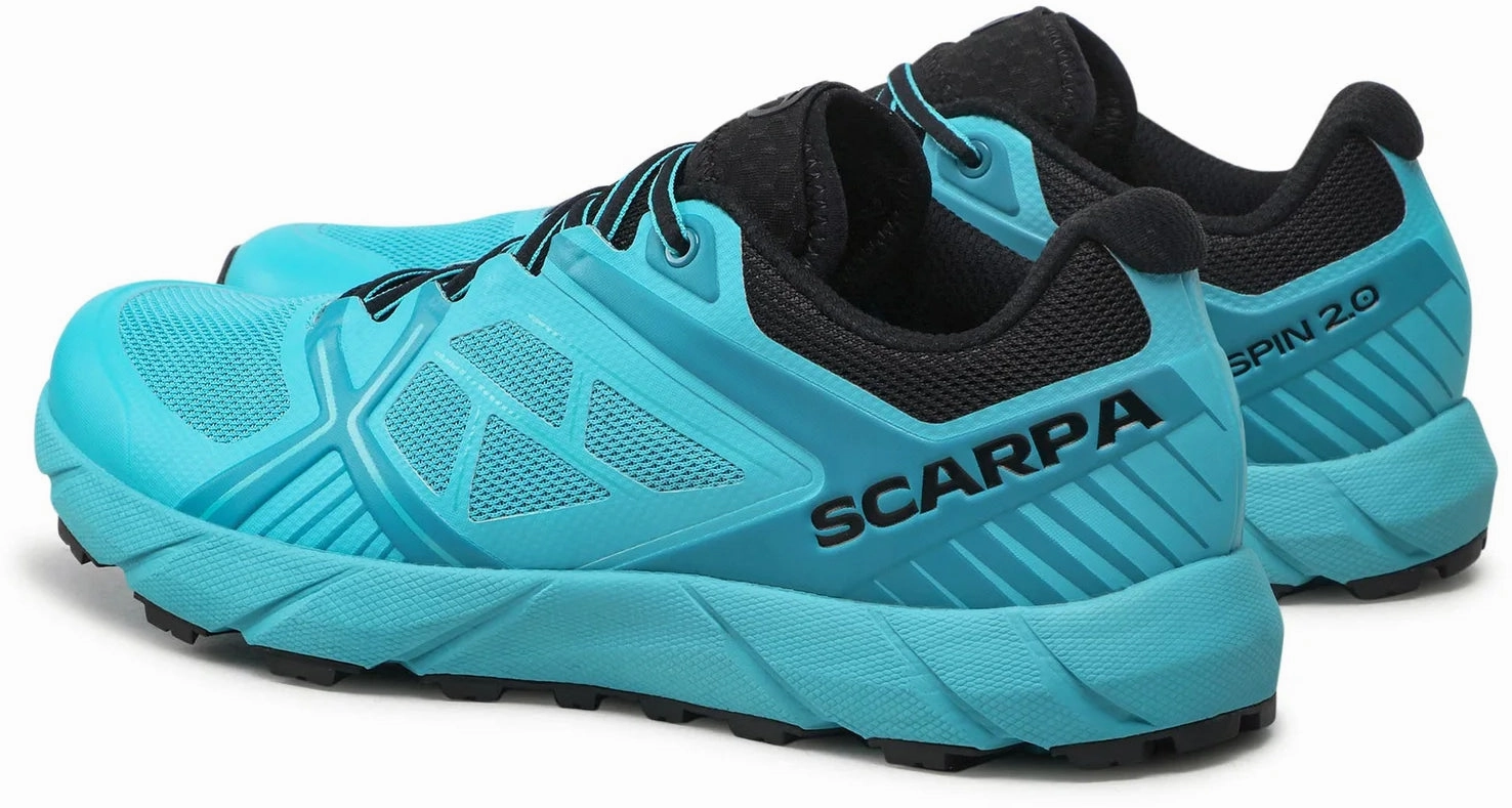 Slip Resistant Grip Comfortable Foot Support Scarpa Spin 2.0 Mens Trail Running Shoes - Blue