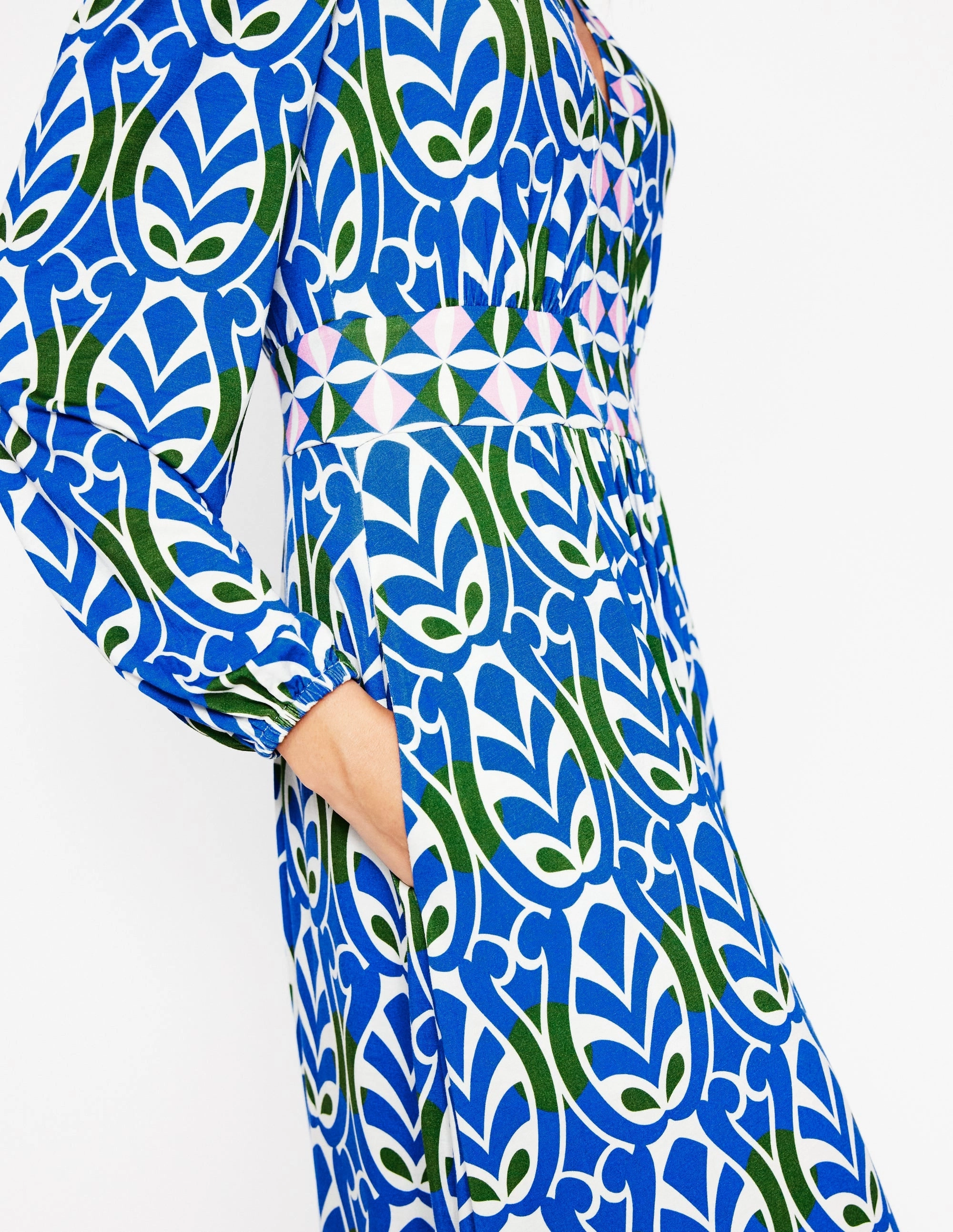 Lily Long Sleeve Midi Dress-Gallery Blue, Leaf Terrace Quick Look Refined Vibe